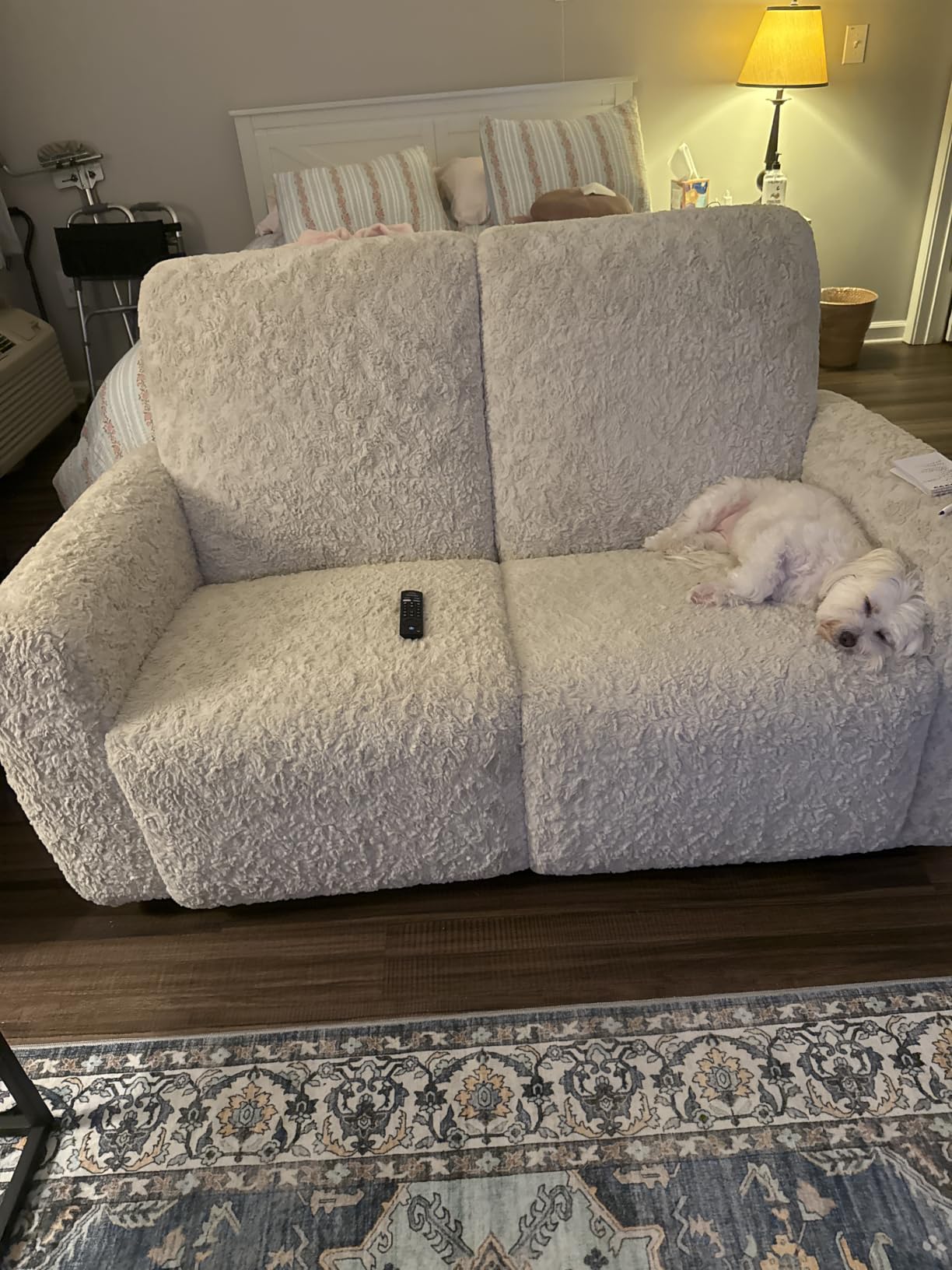 EONIX Zero Clearance RV Wall Hugger Power Recliner, 1-Seater, Beige | Electric Recliner with USB Ports, Independent back & footrest, Lay Flat, Infinite Position, Cup Holder & Side Pockets customer photo 2