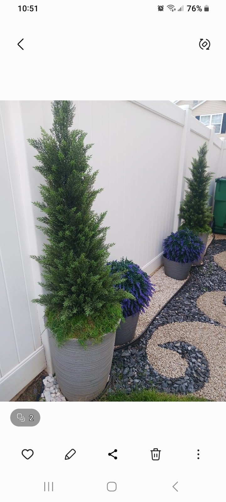 Vitalismo Artificial Cedar Tree for Outdoor: 98% Realistic Up Close | 100% PE Leaves - Lifelike Foliage Looks Natural from 3 Feet Away - Durable Build Helps Maintain Its Shape Over Time (1, 5ft) customer photo 2