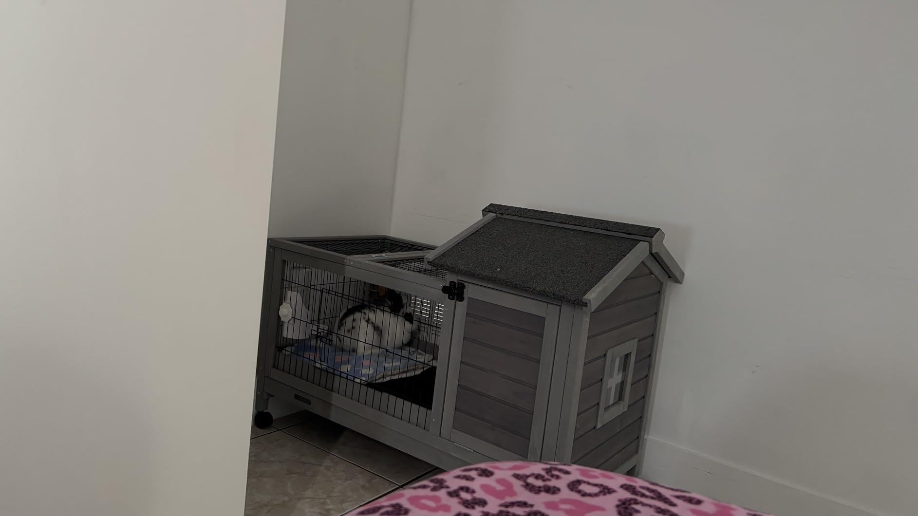 GUTINNEEN Rabbit Hutch Outdoor with Run, Bunny Cage on Wheels, 10.4 ft² Guinea Pig House, No-Leak Pull-Out Trays customer photo 2