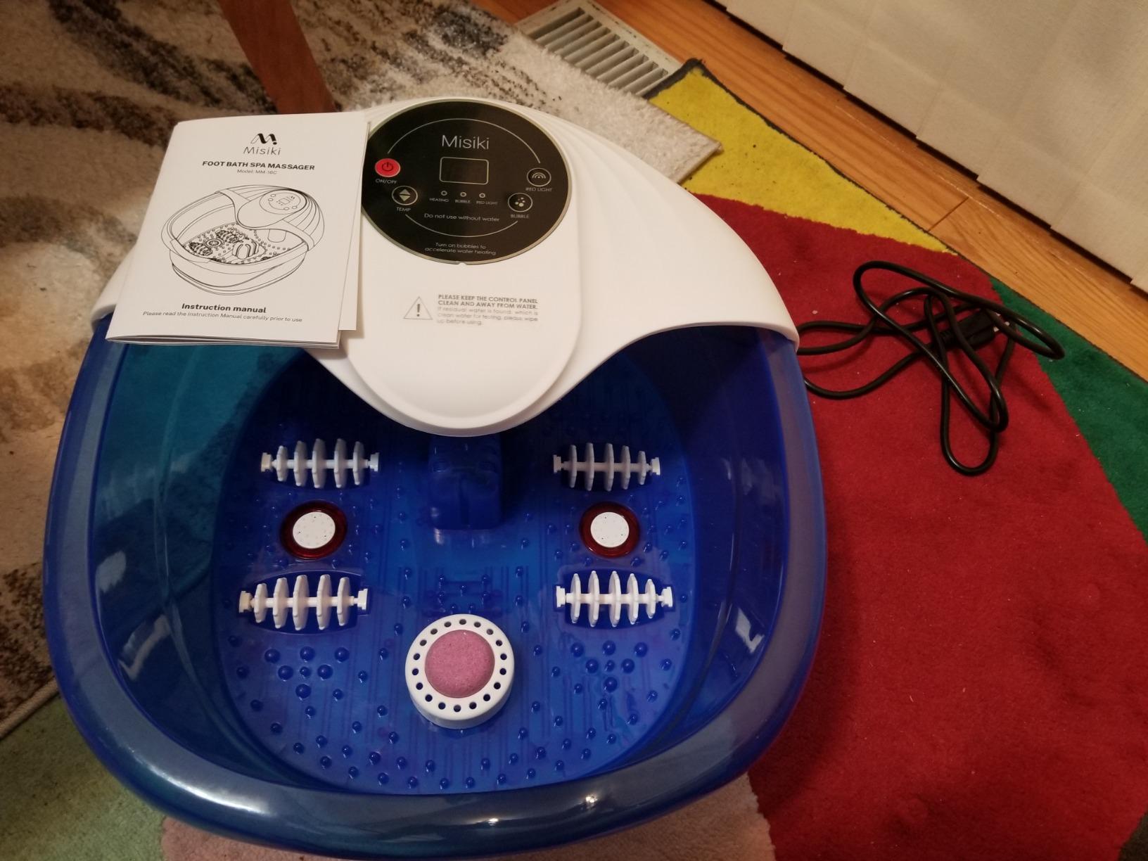 Collapsible Foot Spa Bath with Heat, Fits Men Size 12 (Royal Blue) | Remote Control & 16 Massage Rollers, Fast Heating, Surf, Timing & Red Light, Home Relaxing Tired Feet customer photo 1