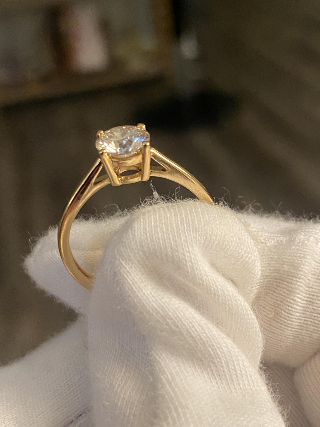 0.3-2 Carat Lab Grown Diamond Engagement Rings for Women, 14K Gold Plated Sterling Silver Rings, IGI Certificate Round Cut Diamond Solitaire Promise Ring, Size 5-9, Classic 4-Prong Wedding Band customer photo 1