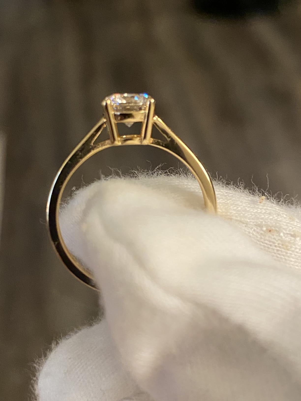 0.3-2 Carat Lab Grown Diamond Engagement Rings for Women, 14K Gold Plated Sterling Silver Rings, IGI Certificate Round Cut Diamond Solitaire Promise Ring, Size 5-9, Classic 4-Prong Wedding Band customer photo 2