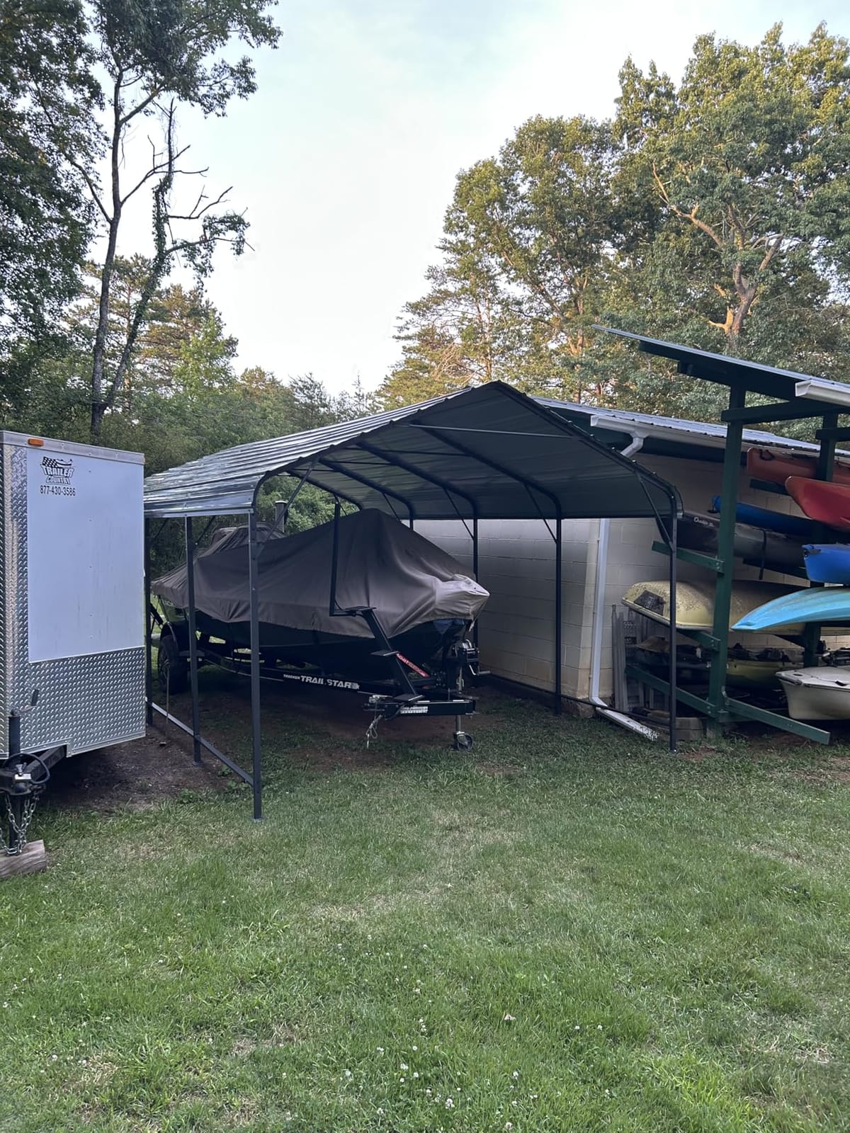 Shintenchi 12x15 FT Metal Carport, Oversized Carport Garage with Enhanced Base, Outdoor Galvanized Car Shelter, Heavy Duty Carports Canopy, for Car, Boats and Tractors customer photo 1
