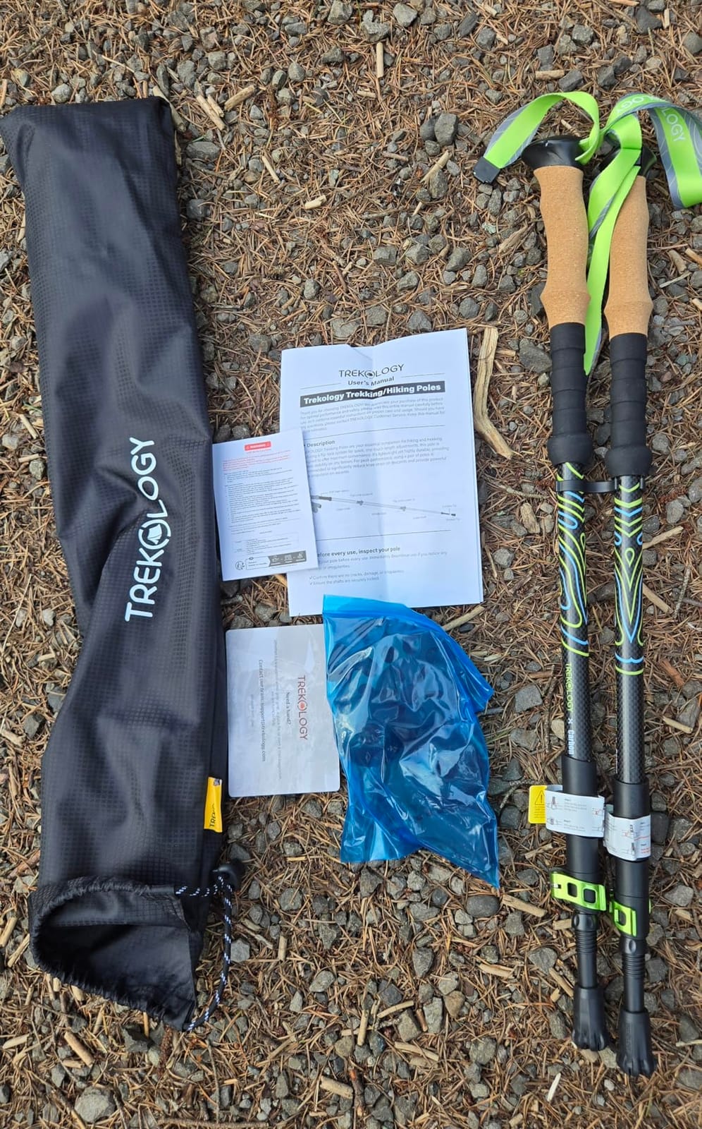 Trekology 3K Carbon Fiber Trekking Poles (210g) - Pair of Ultralight Hiking Poles with Cork Grips, Collapsible Telescopic Walking Sticks, Metal Flip-Locks & 10pc All-Terrain Accessory Kit customer photo 2