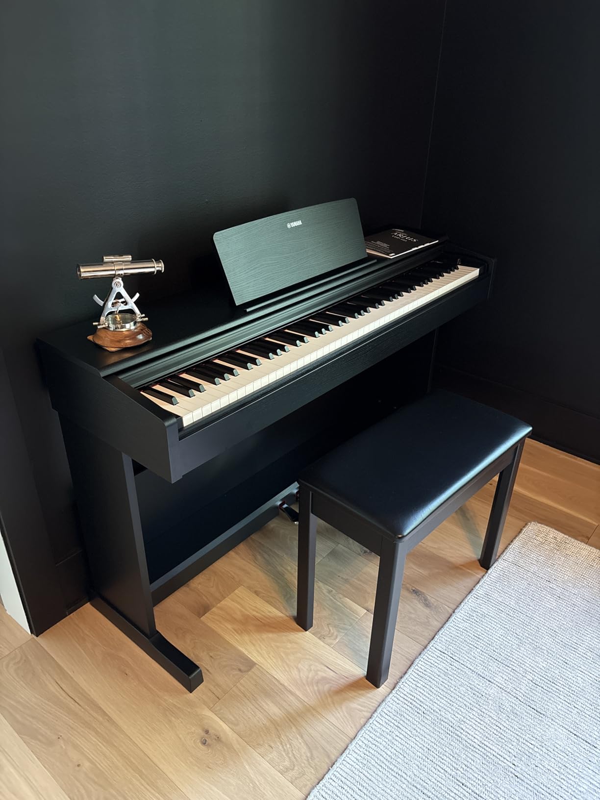 Yamaha YDP105 88-Key Weighted Action Upright Digital Piano for Beginner and Intermediate Players, Dynamic Response, Grand Piano Sound, 3-pedal Unit, Upright Design, Bench Included, White | 88-Key Ghs Weighted Keyboard, Awm Stereo Sampled Grand Sound, 3 Pedals, 64-Note Polyphony, Bench Included customer photo 1