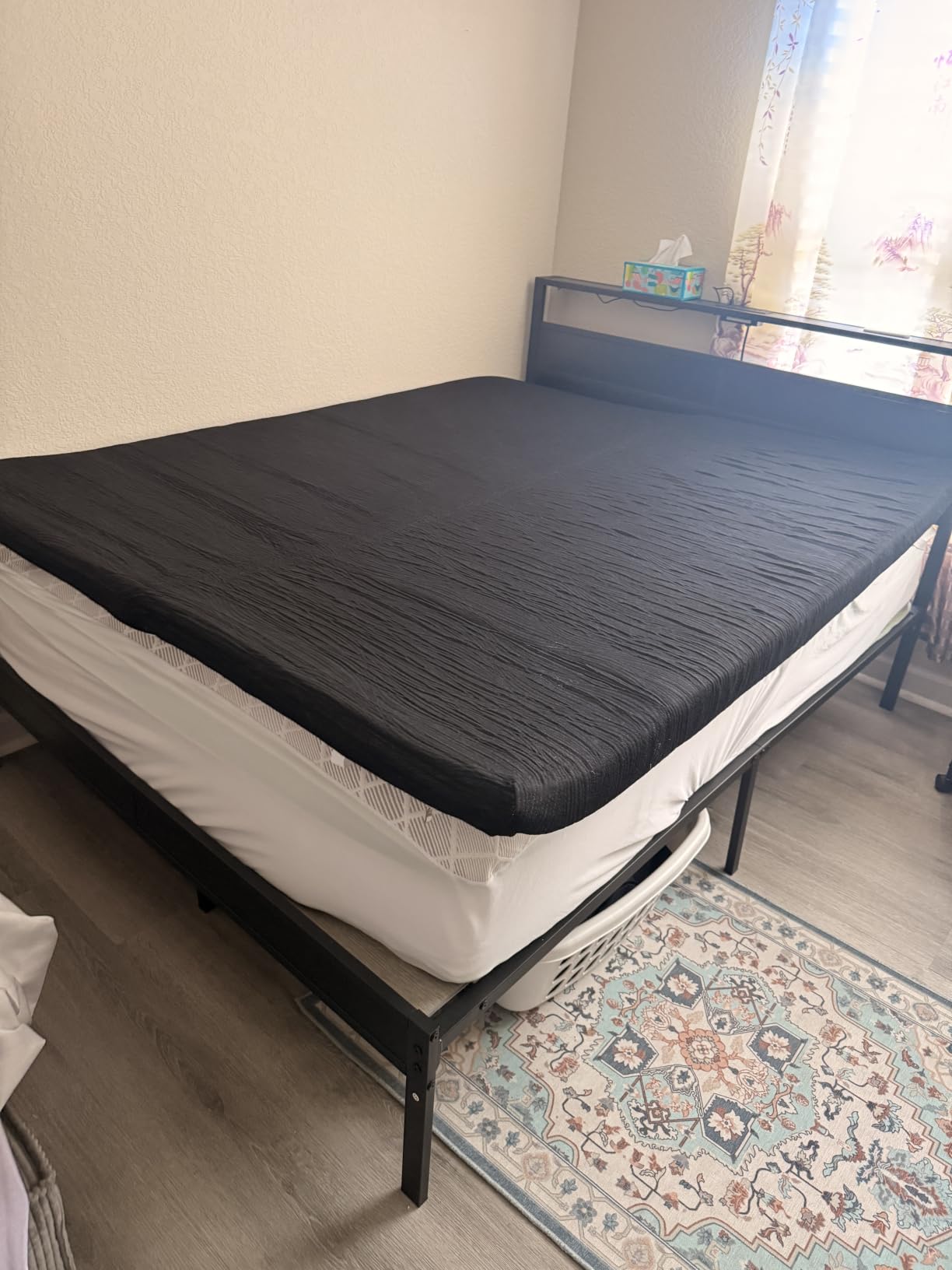 Extra Firm Mattress Topper King Size, 4 Inch High Density Cooling Memory Foam Mattress Topper for Back Pain Relief, Cooling Gel Infused Bed Topper with Washable Cover, CertiPUR-US, 120-Night Trial customer photo 2