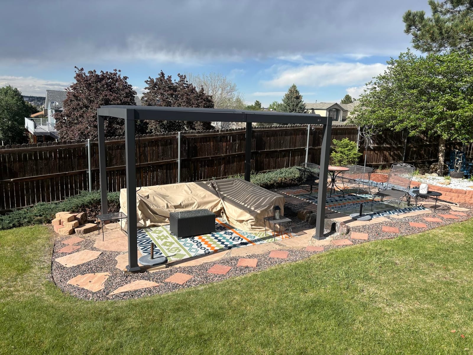 PURPLE LEAF Louvered Pergola 8' x 12' Aluminum Pergola w/Independent Roof | 70 mph for stability, Reinforced beams add strength, Hidden drainage keeps dry, Independent louvers customize shade customer photo 1