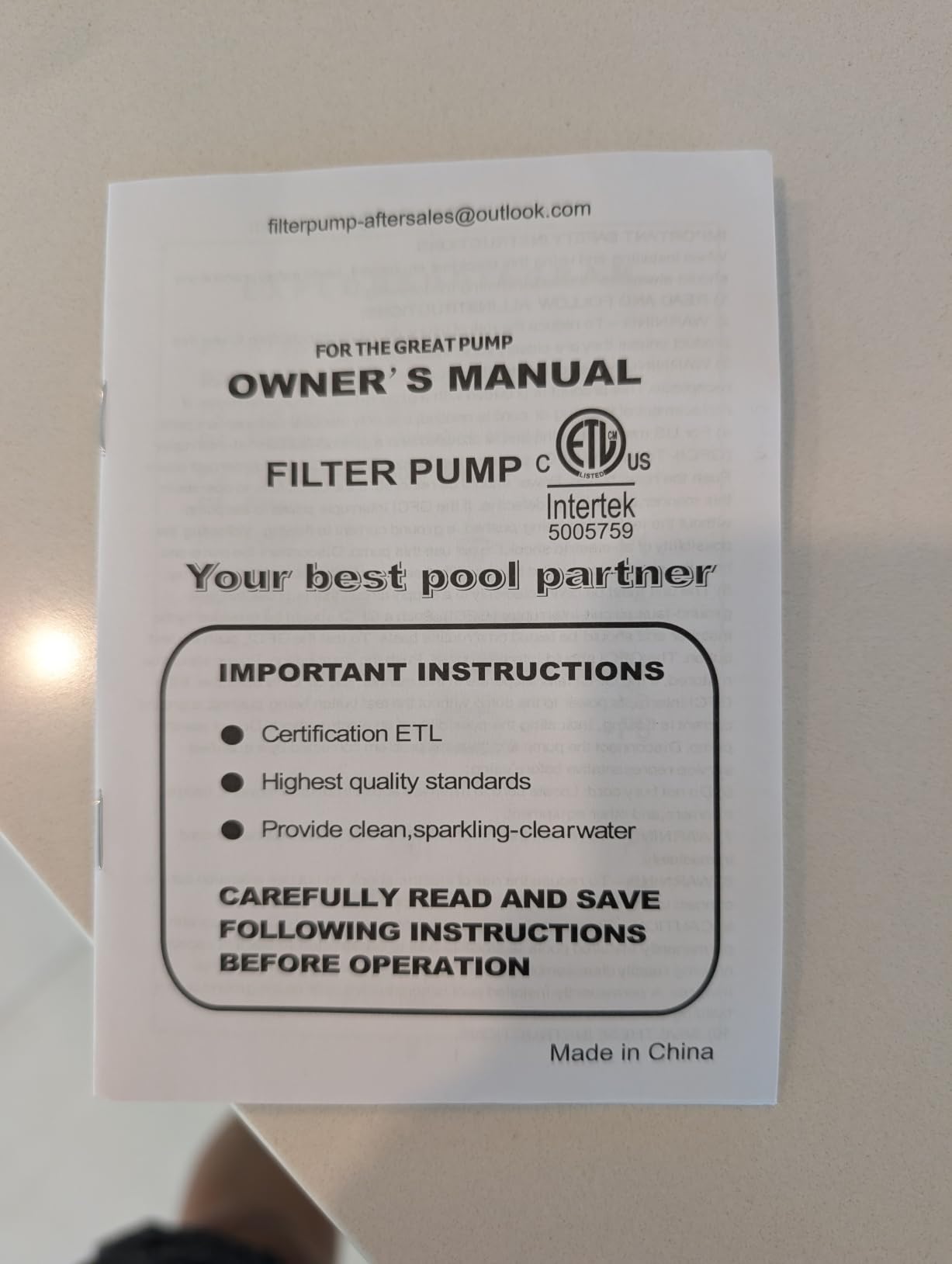 Pro 1000 GPH Above Ground Pool Filter Pump, Pool Filter Pump | With GFCI Protection, Powerful Cartridge Filtration, Clean & Clear Water, Easy Installation & Complete Accessories, Blue customer photo 1