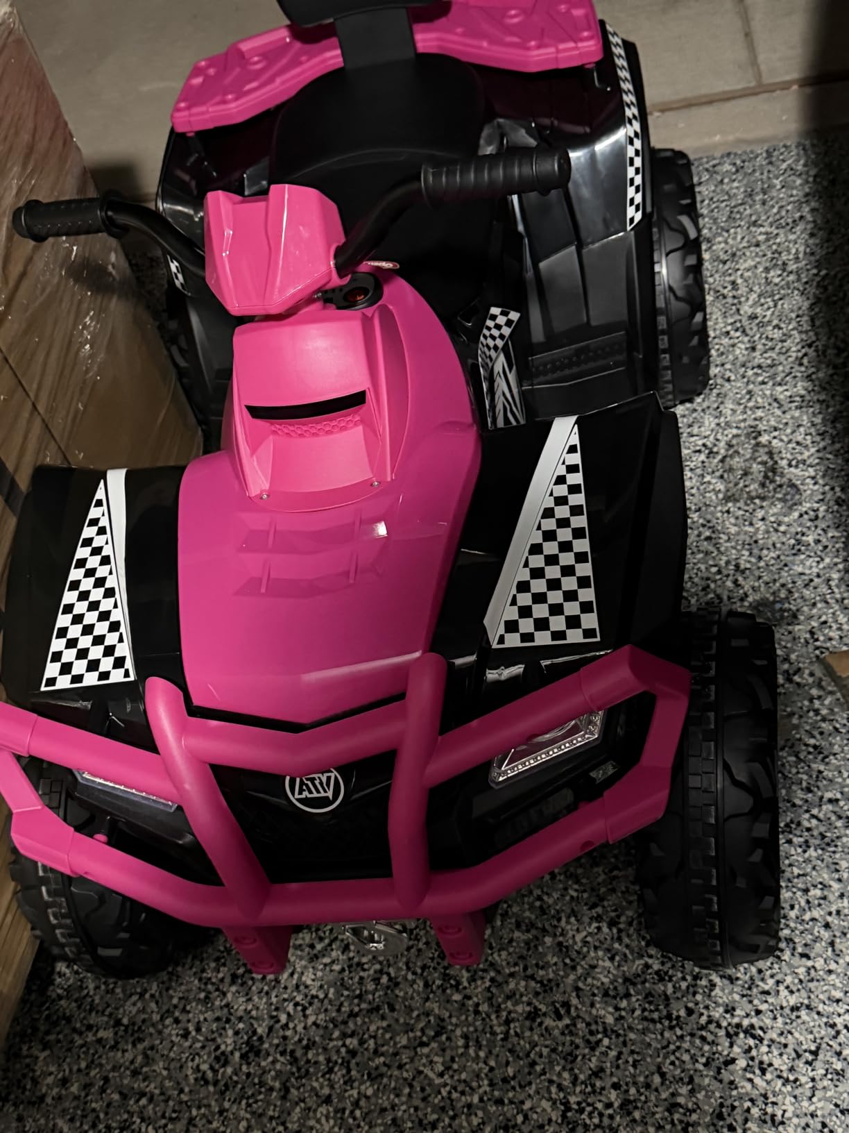 ELEMARA 24V 2 Seater Ride on ATV for Big Kids, 4WD Off-Road 4 Wheeler Ride on Car, 400W Motor with 5mph Max Speed, w/Bluetooth, LED Lights, Boys & Girls Ride on, Electric Car to Kids, Kids Quad Bike (Pink) customer photo 1