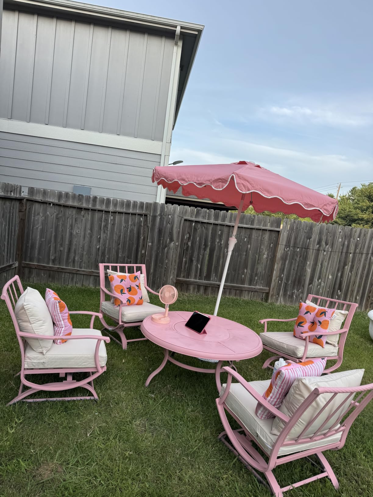 Best Choice Products 7.5ft Patio Market Umbrella with Wavy Trim, UV-Fade-Resistant 210g Canopy, Crank & Tilt, Wind Vent, Heavy-Duty Frame - Navy Blue customer photo 2