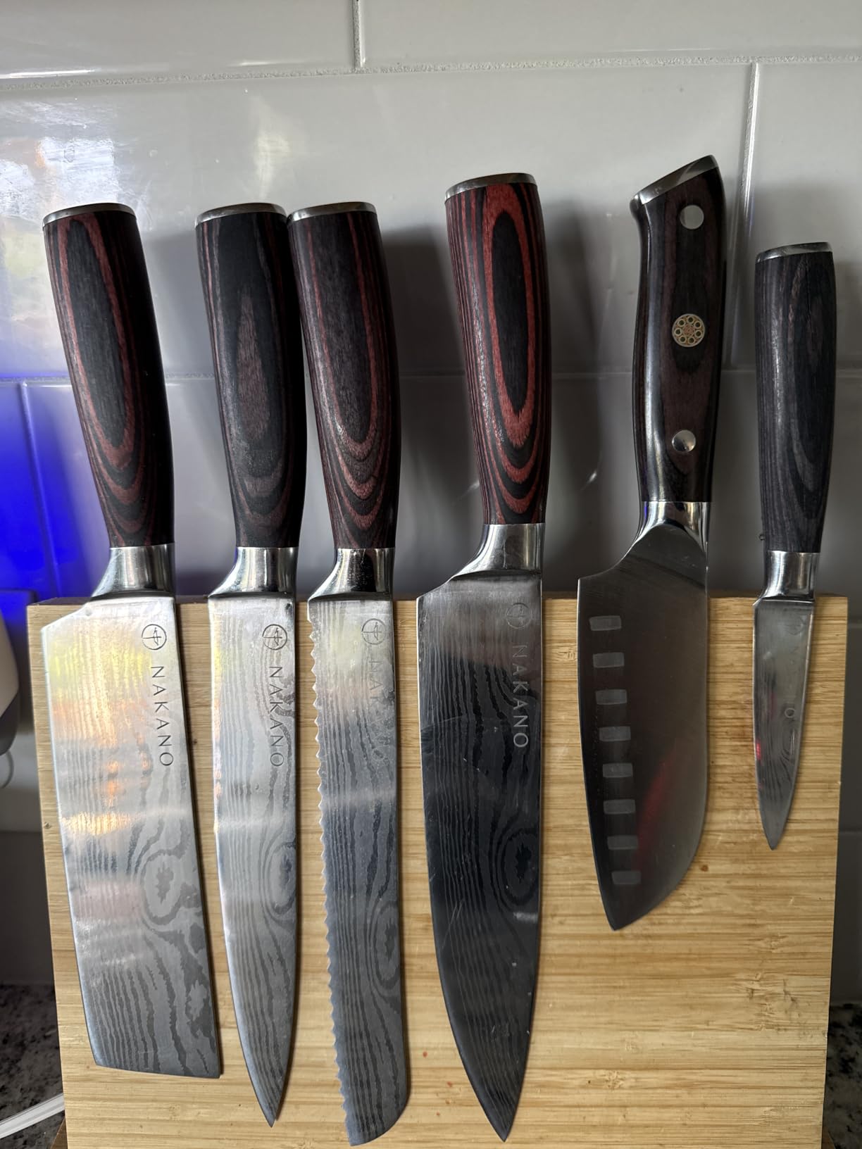 imarku 15-Piece Knife Block Set Built-in Sharpener, Japanese High Carbon Stainless Steel Kitchen Knife Set, Dishwasher Safe, Chef Knife Set with Wooden Knife Block, Santoku Knives for Kitchen Cooking customer photo 1