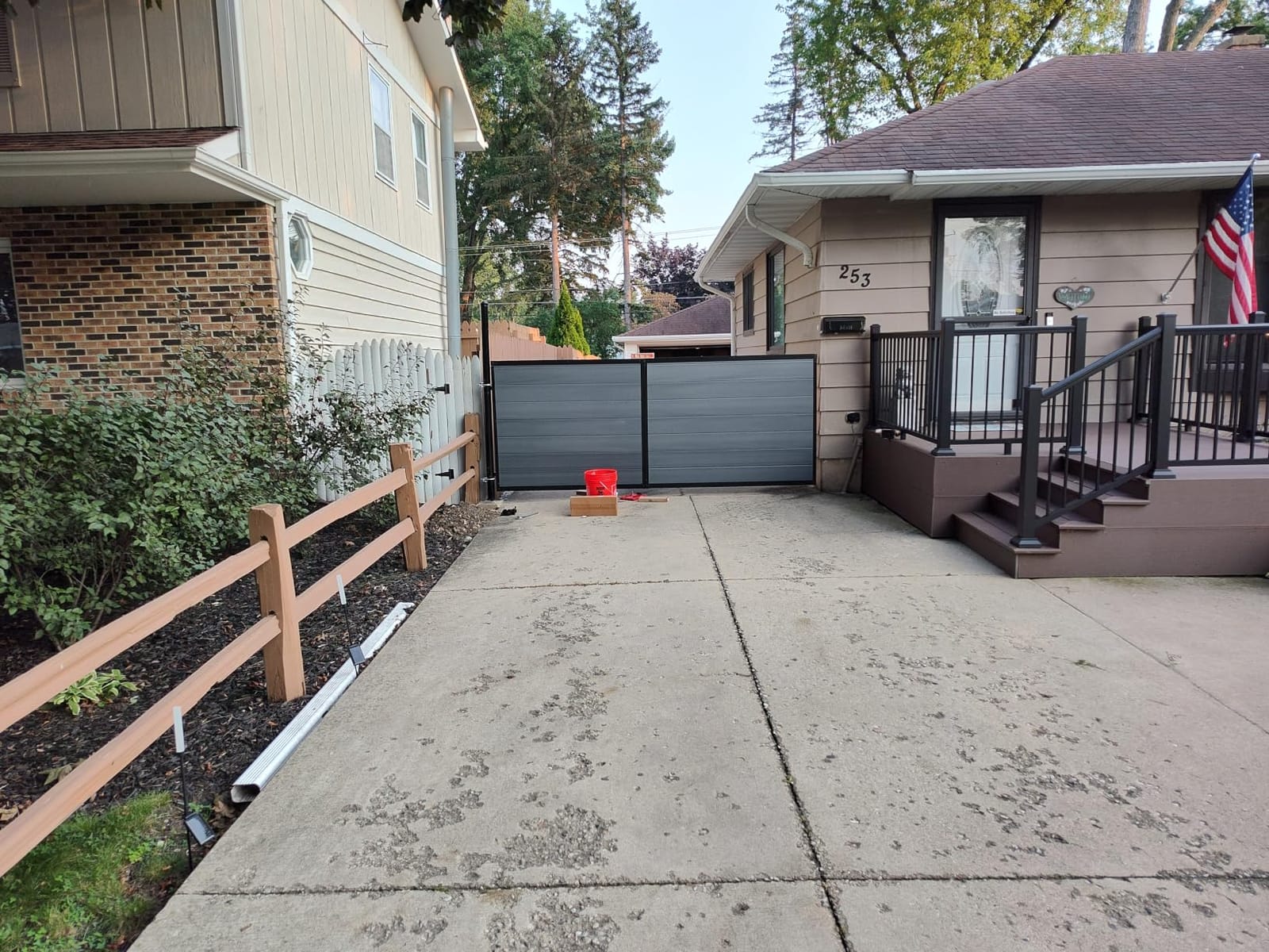 WamBam Composite Privacy Fence Panel, 6ft Slate Grey | 6ftH x 6ftW, 1 Panel, BL19113, Aluminum Frame, Posts Sold Separately customer photo 1