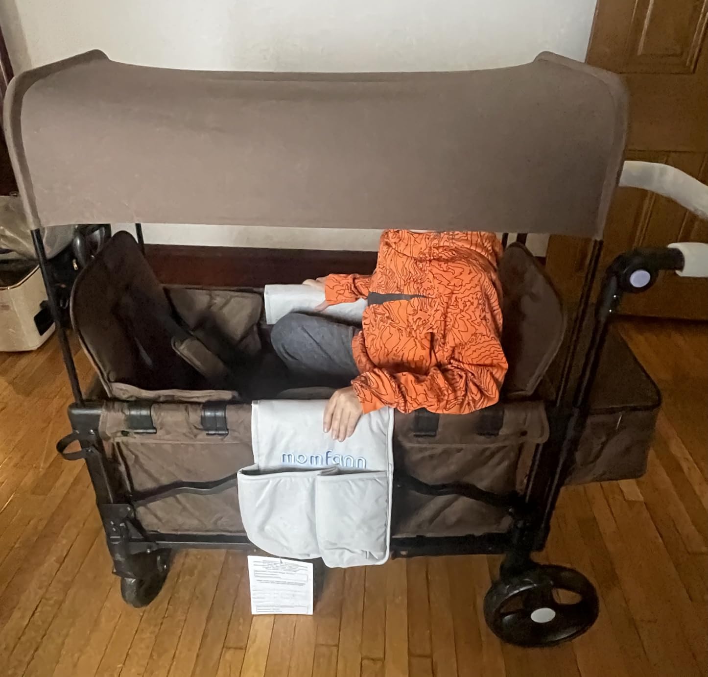 MOMFANN Wagon Stroller for 2 Kids, All-Terrain Foldable Baby Wagon, Gray customer photo 1