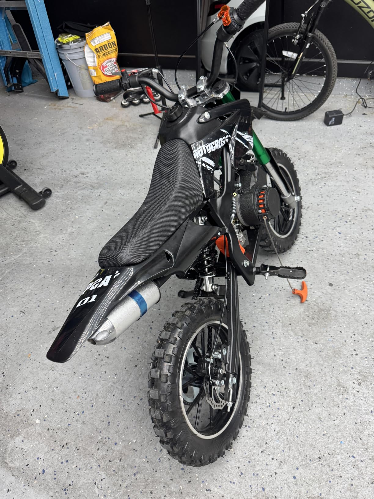 Kids Dirt Bike for 8-14, 2-Stroke Gas Dirt Bike, Black, CPC Listed | 50cc Dirt Bike with Front Rear Disc Brakes, 10In Off-Road Tires, Shock Absorption, Seat Height 23.6in, Max Speed 40Mph customer photo 1
