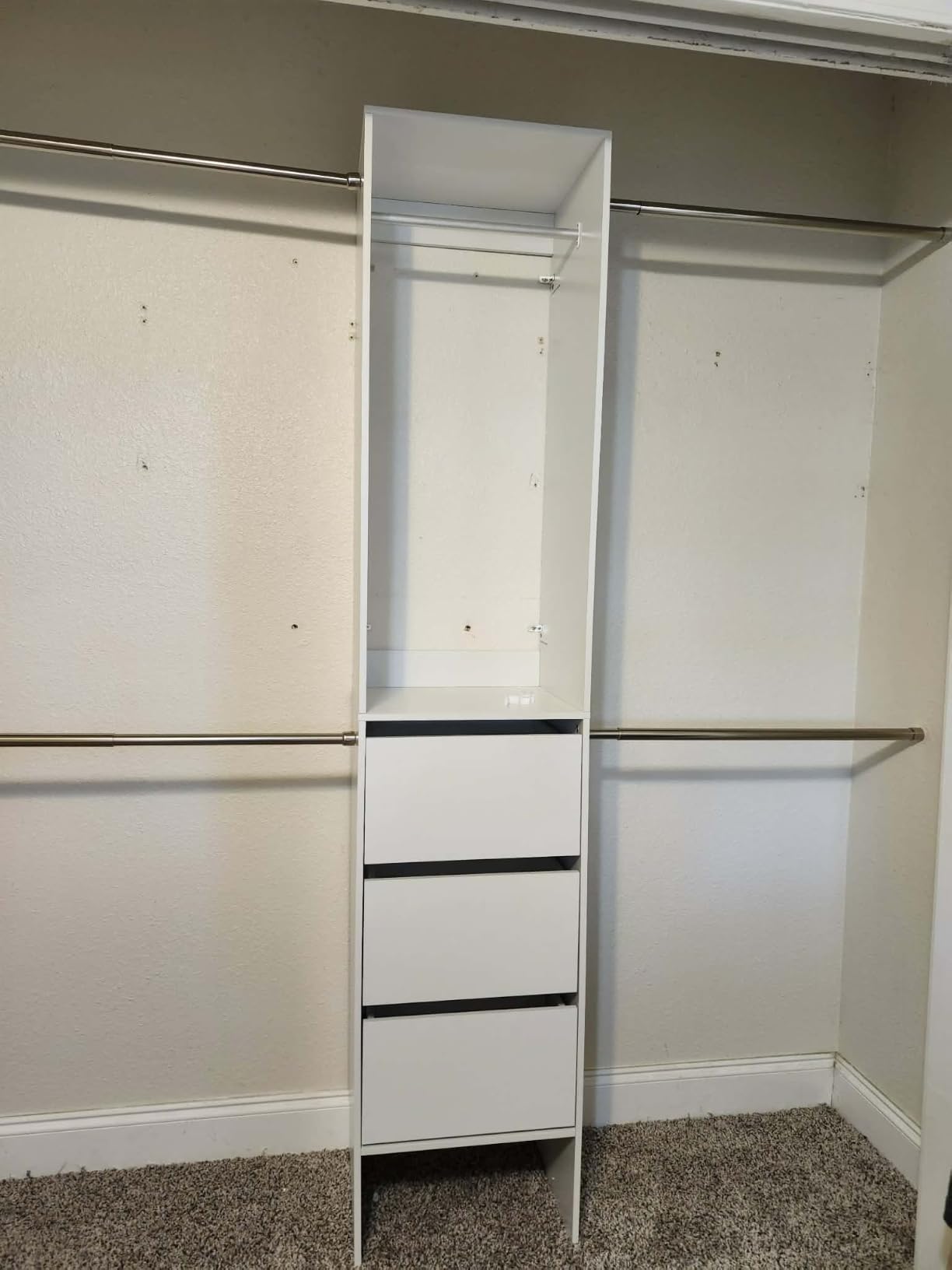 SONGMICS Closet System, Customizable Walk-In Closet Organizer System | Fits Spaces 6.5-10.2 ft with Adjustable Hanging Rods and Drawers, White, CUSTOS Collection URGR043WZ01S customer photo 1