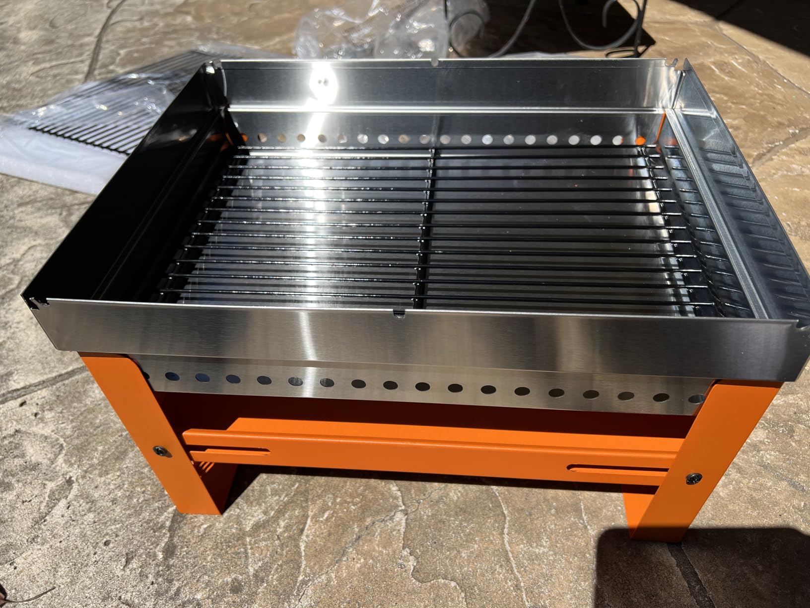 Portable Charcoal Grill, Small Tabletop BBQ, Foldable Mini Hibachi, Stainless Steel Camping Grill, Compact Outdoor Cooker for Picnic, Tailgating customer photo 2