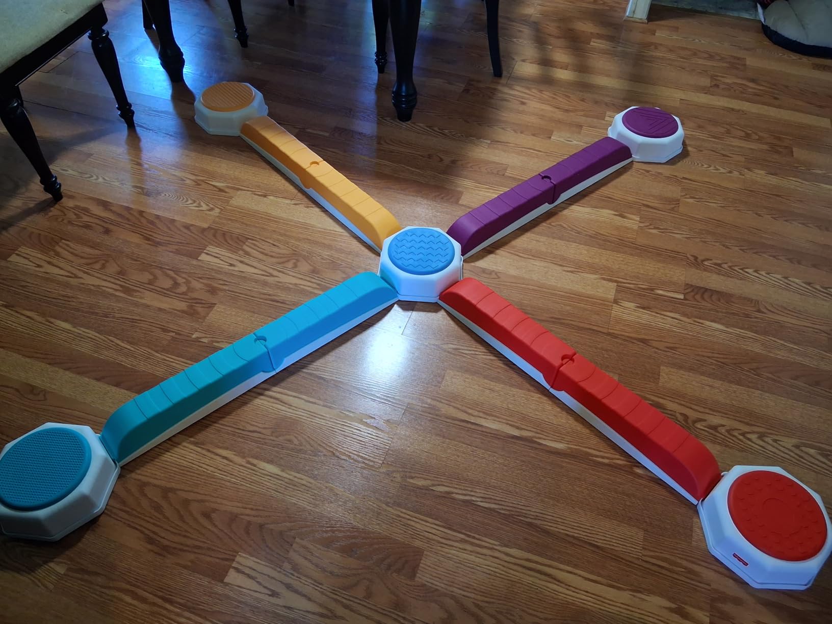 Fisher-Price Balance Beam and Toddler Stepping Stones, 13 Pieces - Non-Slip Plastic Balance & Stackable Stepping Stones, Sensory Toy for Toddlers, Indoor or Outdoor Play, Easy Storage customer photo 2