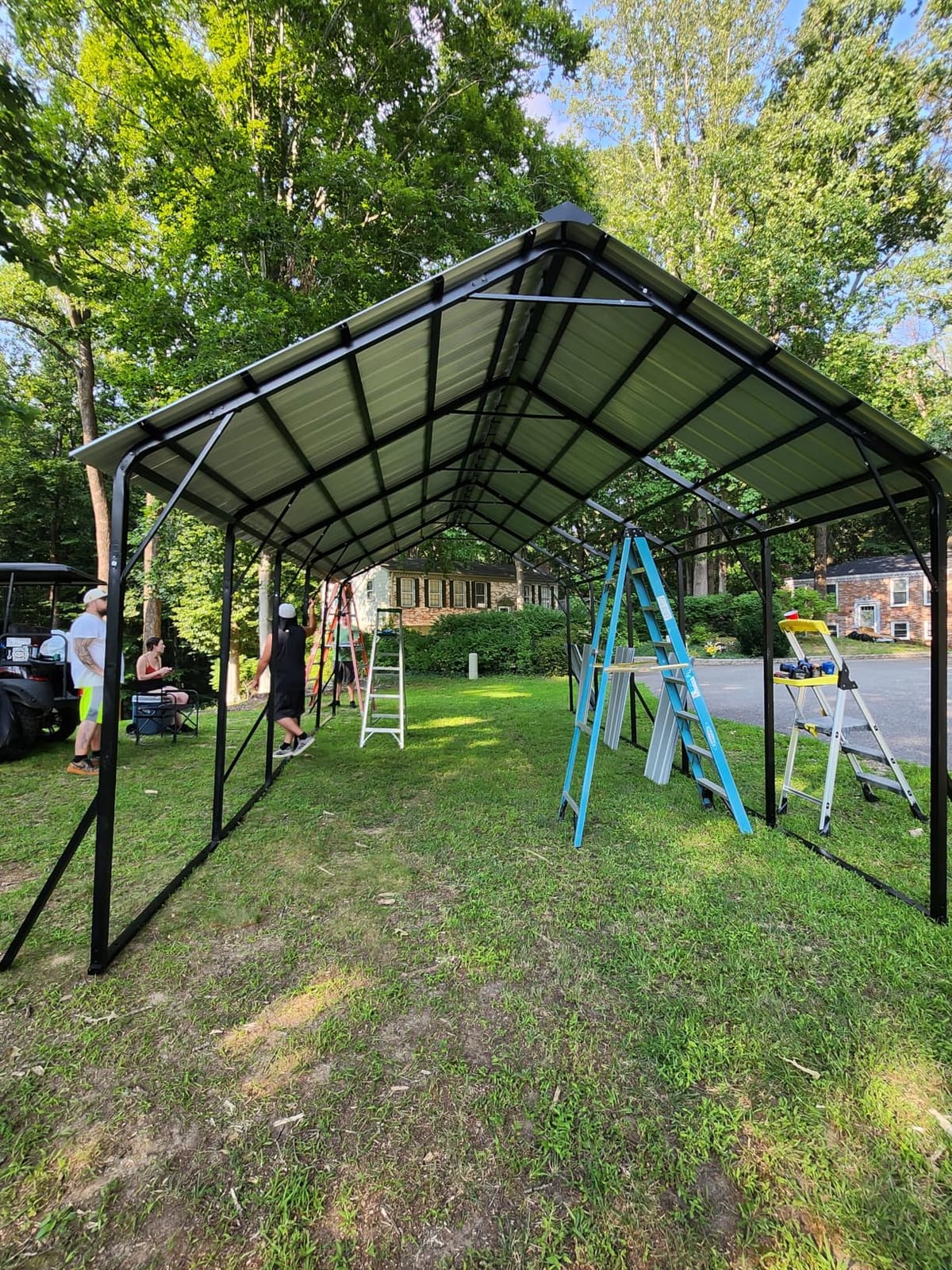GarveeLife 20'X30'x12' Metal Carport for Multiple Vehicles, Steel Car Ports | Vertical Roof Design / for All-Weather / for Full-Size Pickup Trucks, Boats, and Tractors customer photo 1