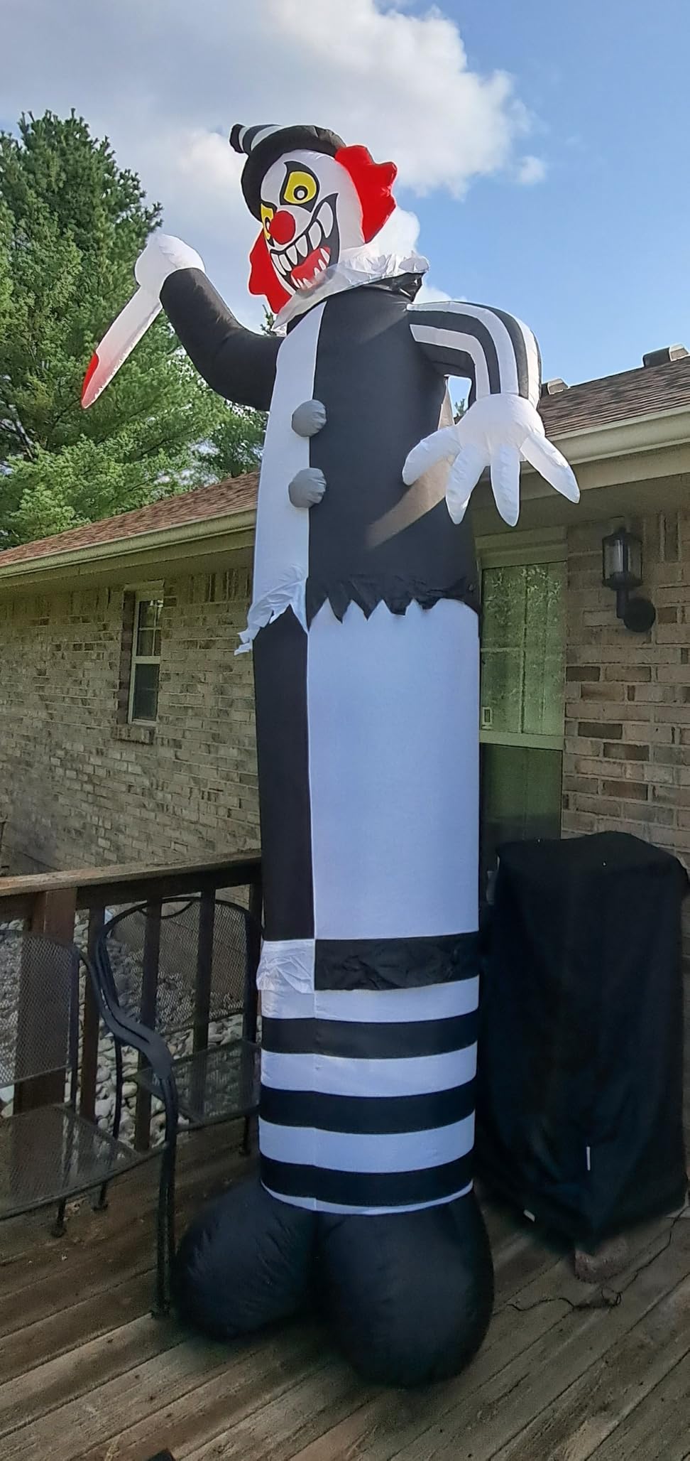 12FT Halloween Inflatables Outdoor, Giant Skeleton Blow Up Yard Decor with LED Lights, Animated Scary Party Prop customer photo 1