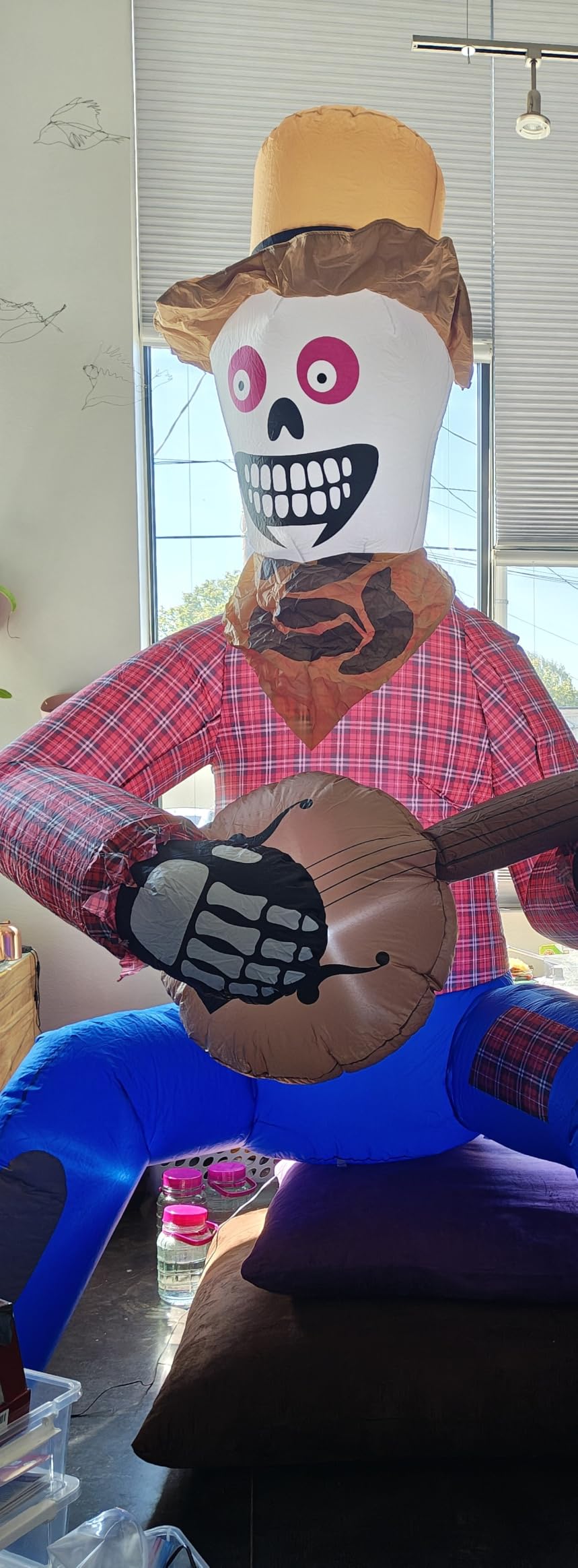 12FT Halloween Inflatables Outdoor, Giant Skeleton Blow Up Yard Decor with LED Lights, Animated Scary Party Prop customer photo 2