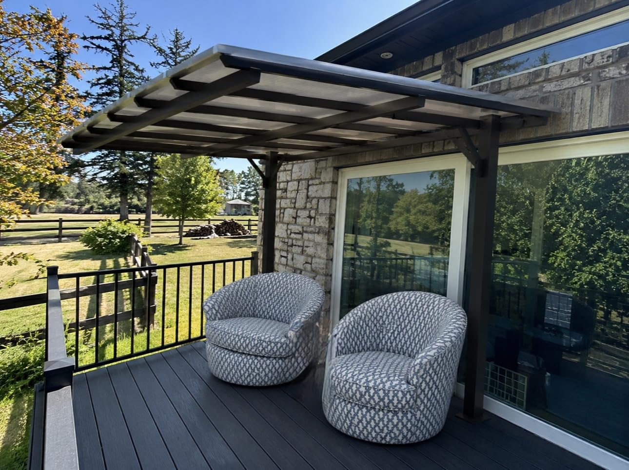 Aoxun 14' x 10' Gazebo, Freestanding Pergola with Roof, Black customer photo 1