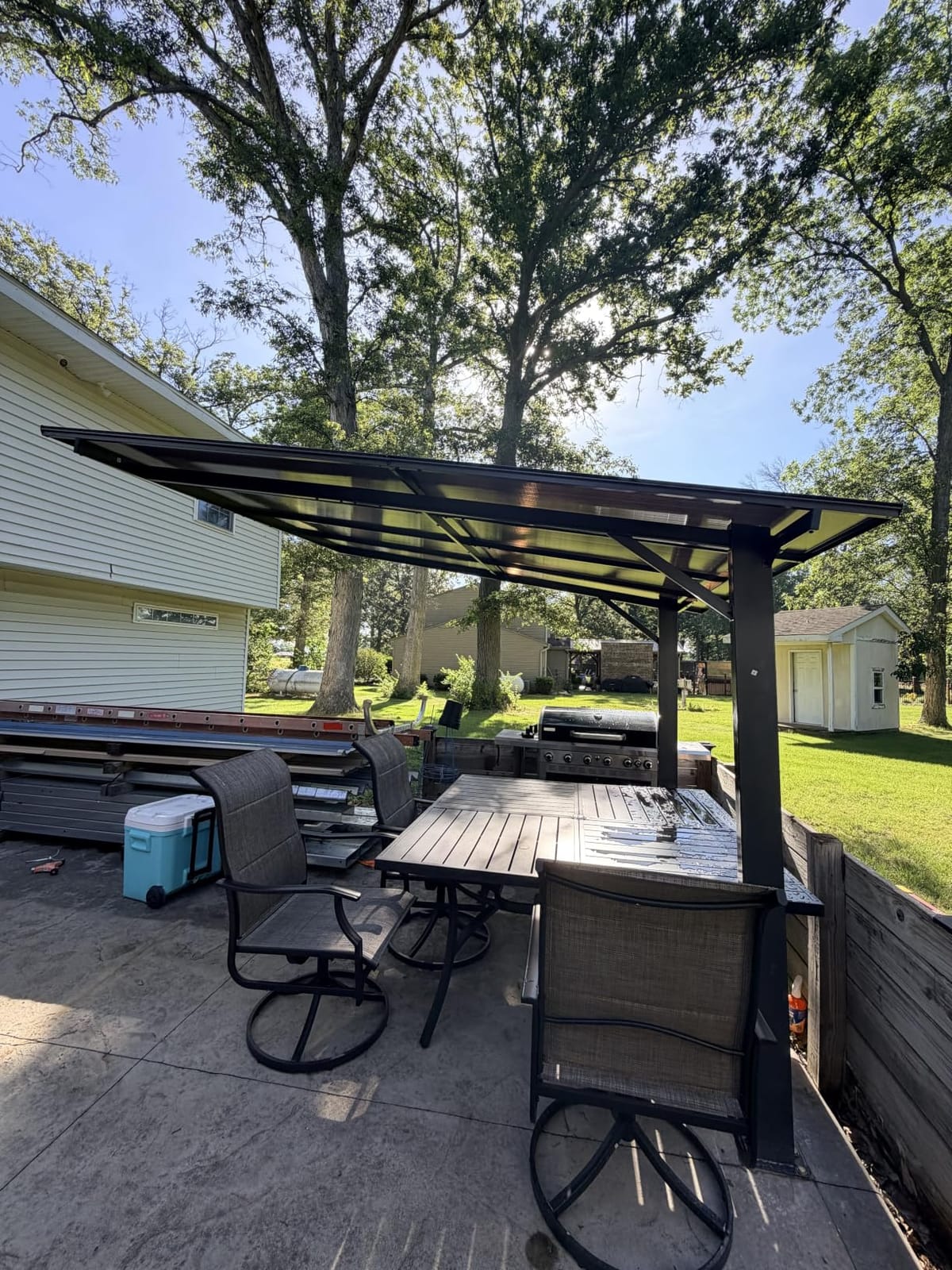 Aoxun 14' x 10' Gazebo, Freestanding Pergola with Roof, Black customer photo 2