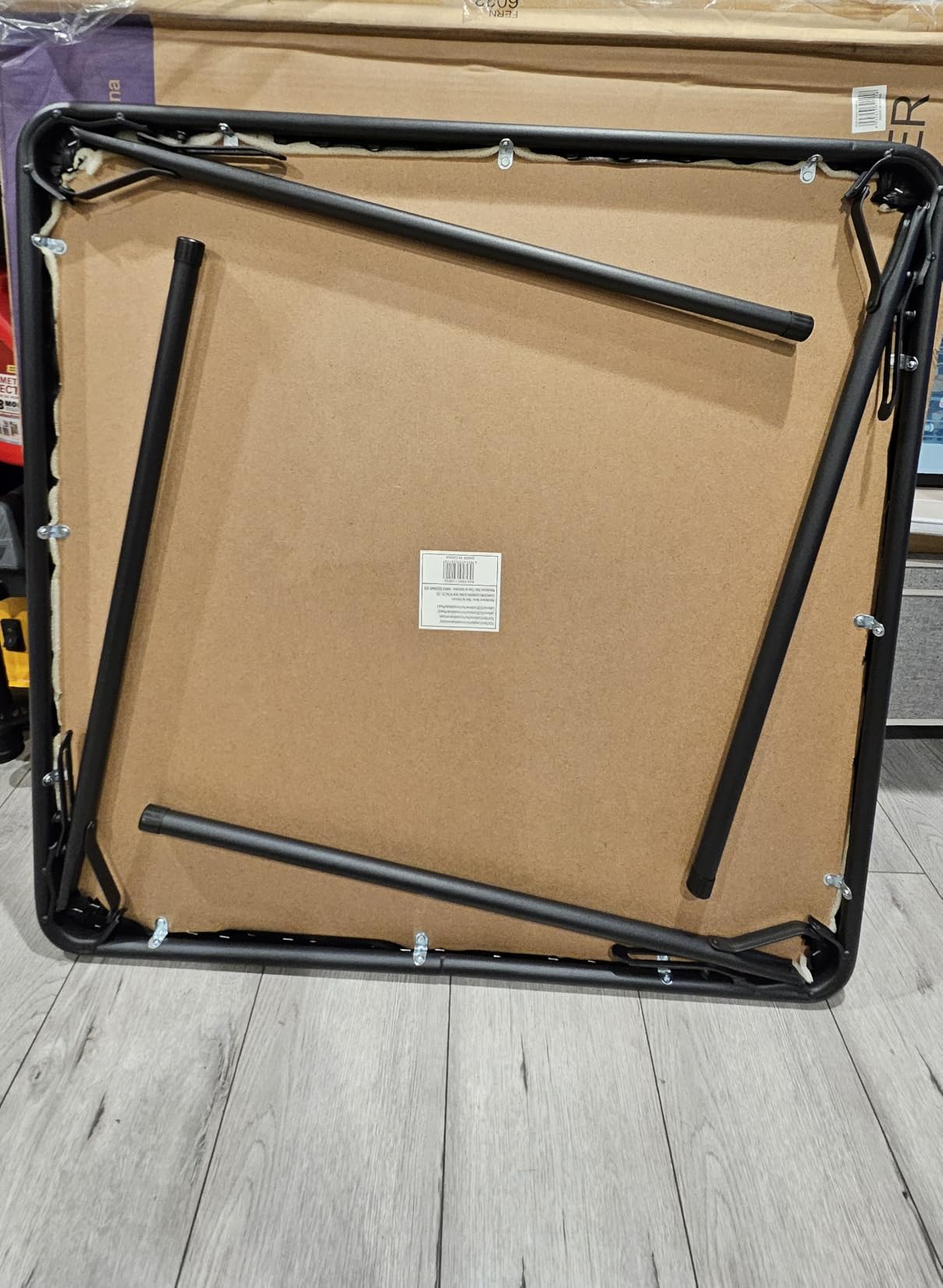 34 Inch Folding Table Foldable Portable Table, Square Folding Card Table for Poker Games, Camping, Picnic, Metal Construction with PU Soft Padded Tabletop, Space Saving Storage, Black customer photo 1