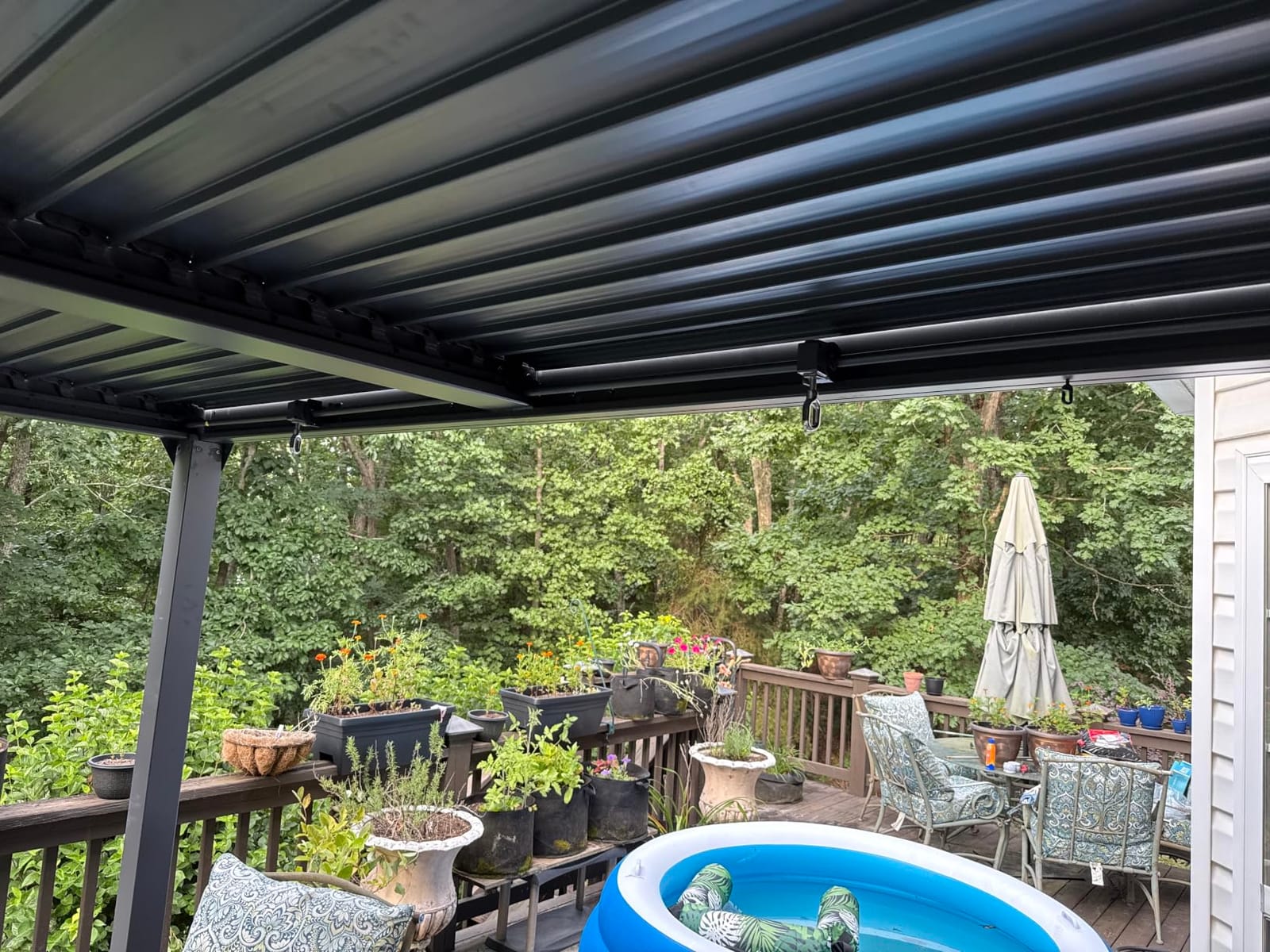 12' x 16' Louvered Pergola, Outdoor Pergola with Adjustable Louvered Roof, Reinforced Aluminum Frame, Integrated Drainage System, for Patio, Deck, Grey customer photo 1