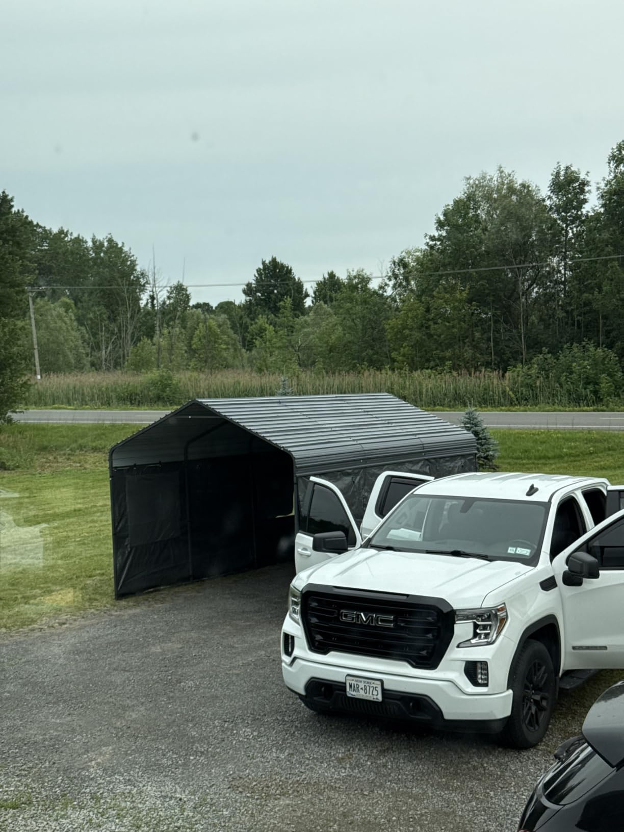 HOMSHADE 10x15FT Heavy Duty Metal Carport with 132° Steep Anti-Pooling Roof | All-Weather Galvanized Steel Car Port, Rust-Resistant Outdoor Shelter for Vehicle, Boats, Trucks customer photo 1