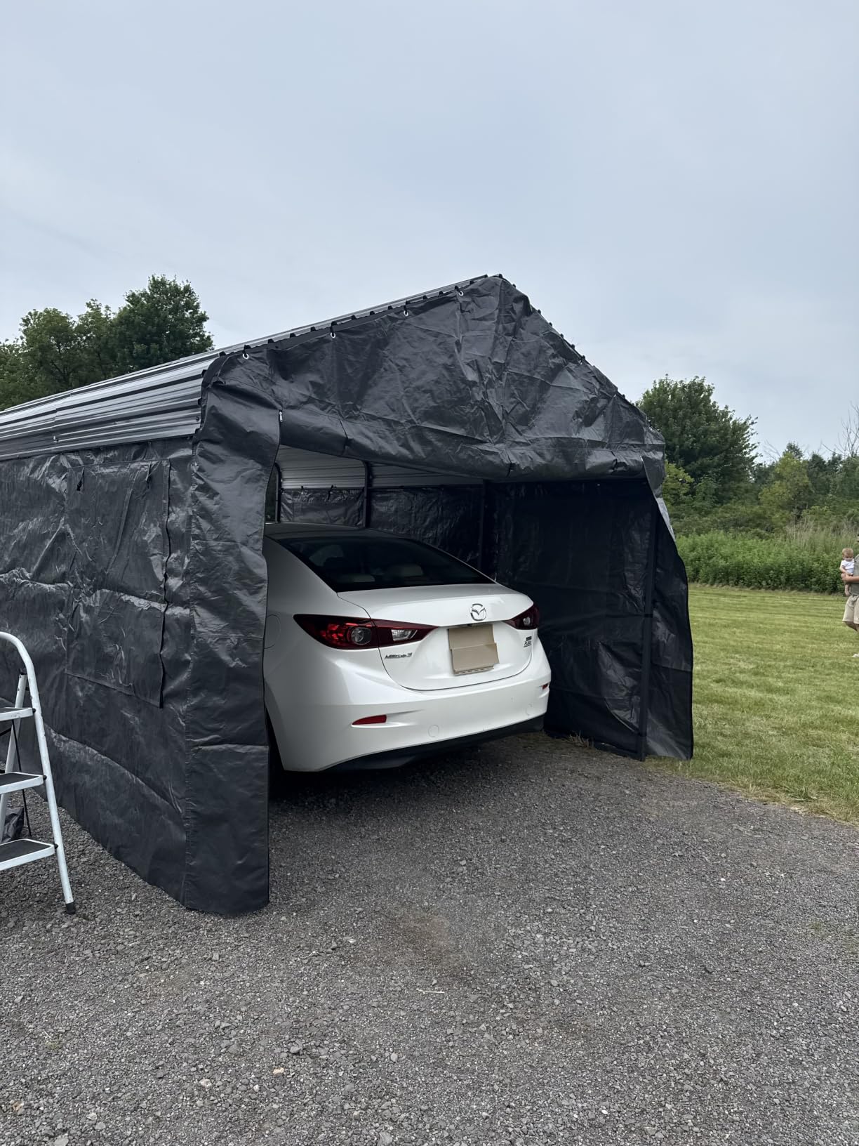 HOMSHADE 10x15FT Heavy Duty Metal Carport with 132° Steep Anti-Pooling Roof | All-Weather Galvanized Steel Car Port, Rust-Resistant Outdoor Shelter for Vehicle, Boats, Trucks customer photo 2