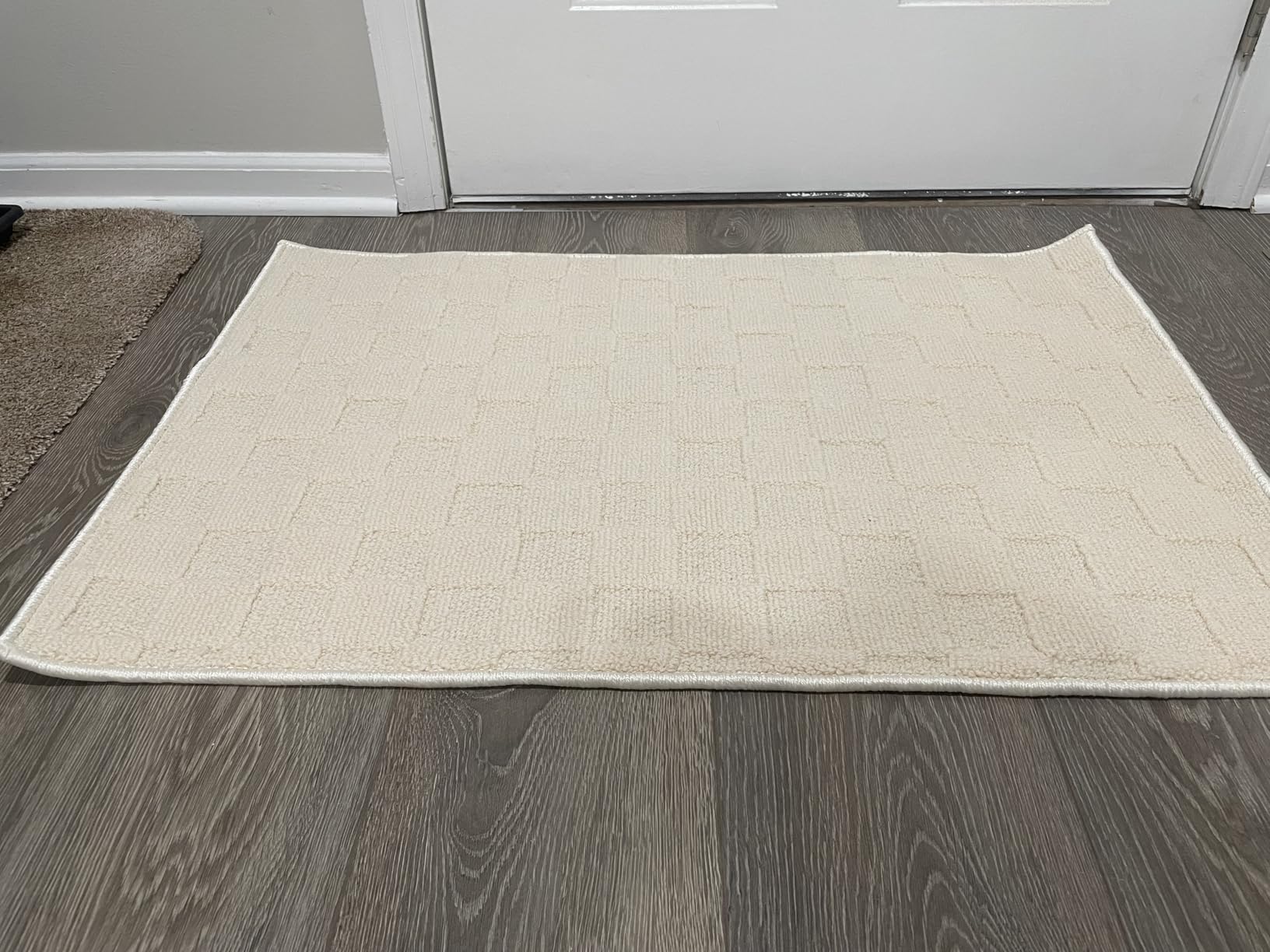 ANSSO 5x7 Wool Rugs for Living Room, 80% Merino Wool and 20% Cotton Soft Tufted Area Rug with Cotton Non-Slip Backing (Brown Gray) customer photo 1