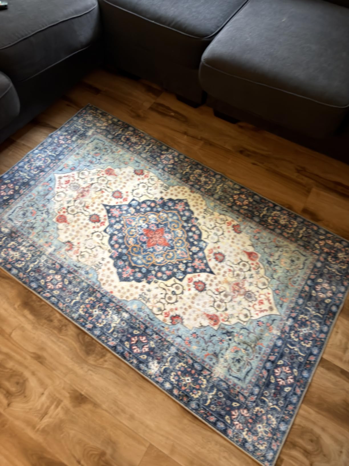 ANSSO Wool Rugs 8x10 for Living Room, 80% Merino Wool and 20% Cotton Soft Tufted Area Rug with Cotton Non-Slip Backing customer photo 1