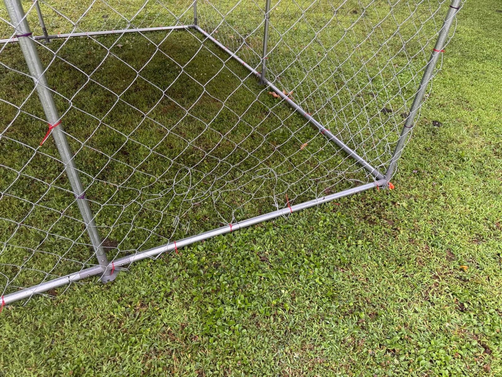 COMHOMA 10x10FT Outdoor Dog Kennel with Adjustable Bowls Feeder Heavy Duty Extra-Large Dog Enclosure with Roof & Lock All Weather Resistant for Medium Large Dogs customer photo 1