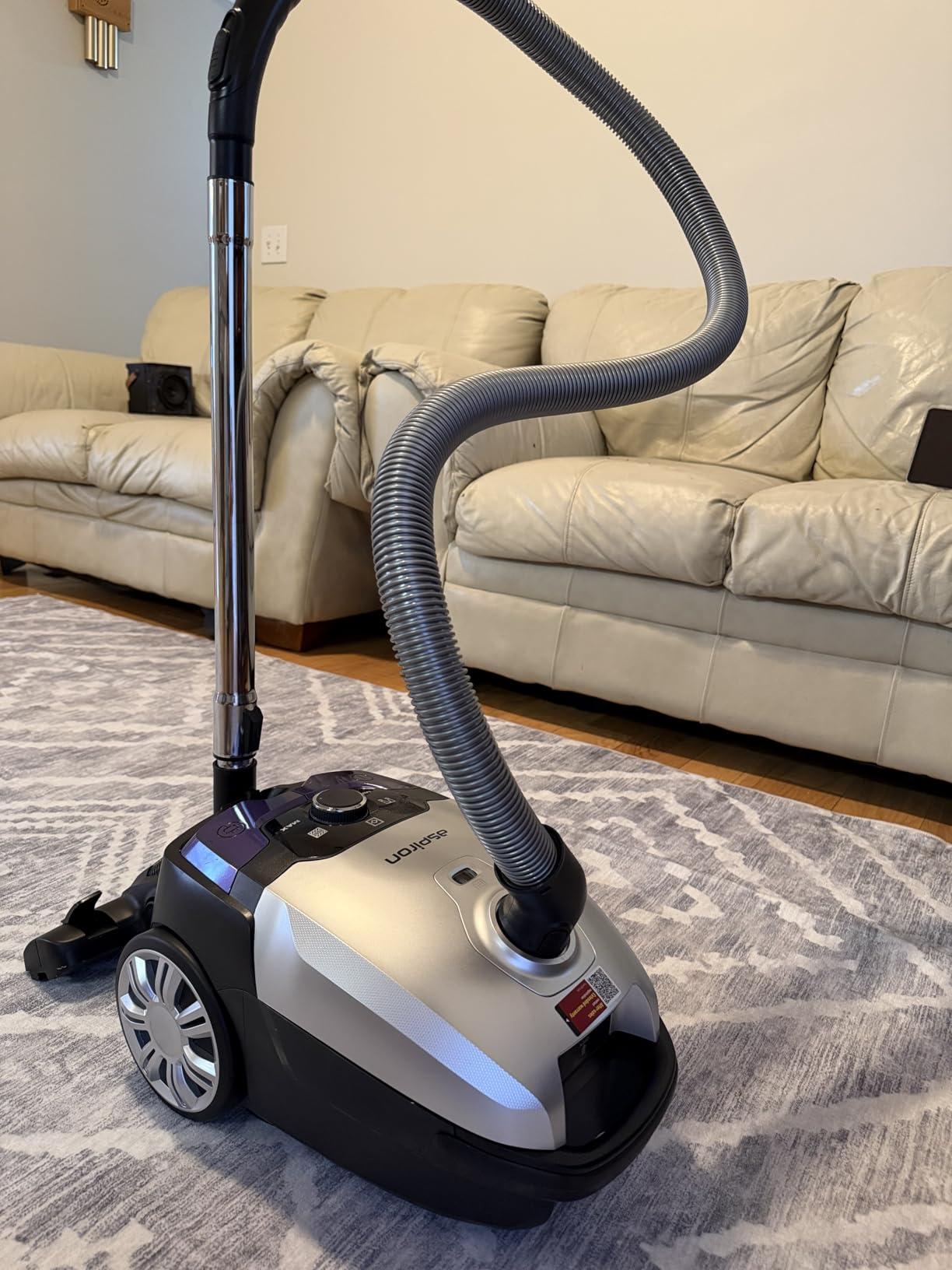Aspiron Canister Vacuum, 1700W/45KPA Bagged Vacuum Cleaner, 5L Large Capacity, Auto Cord Rewind, HEPA Filter, Low Noise customer photo 1