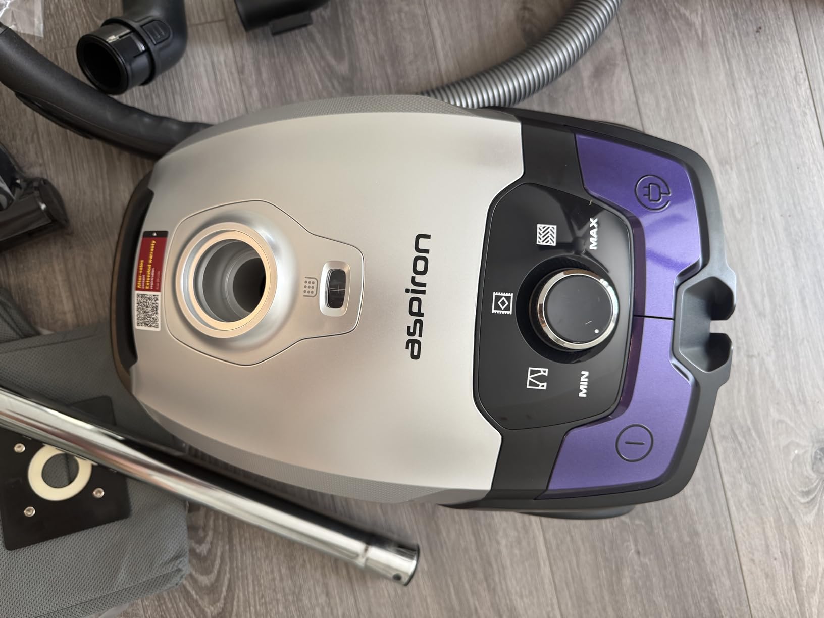 Aspiron Canister Vacuum, 1700W/45KPA Bagged Vacuum Cleaner, 5L Large Capacity, Auto Cord Rewind, HEPA Filter, Low Noise customer photo 2