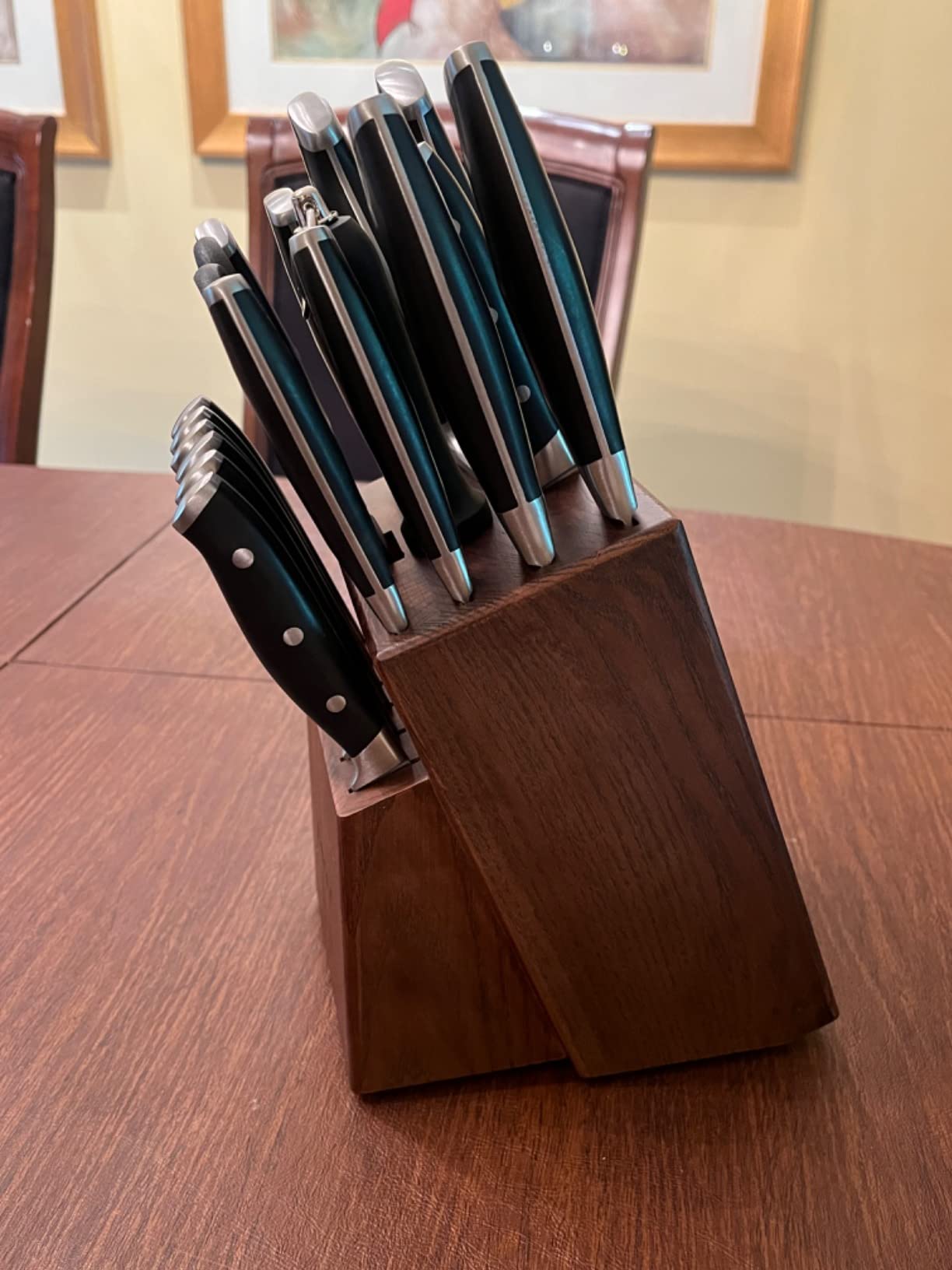 Knife Set, 18 Piece Kitchen Knife Set with Block and Built-in Sharpener, Full Tang German Steel Knife Block Set for Kitchen, Razor Sharp Knives Set with Wooden Block customer photo 2