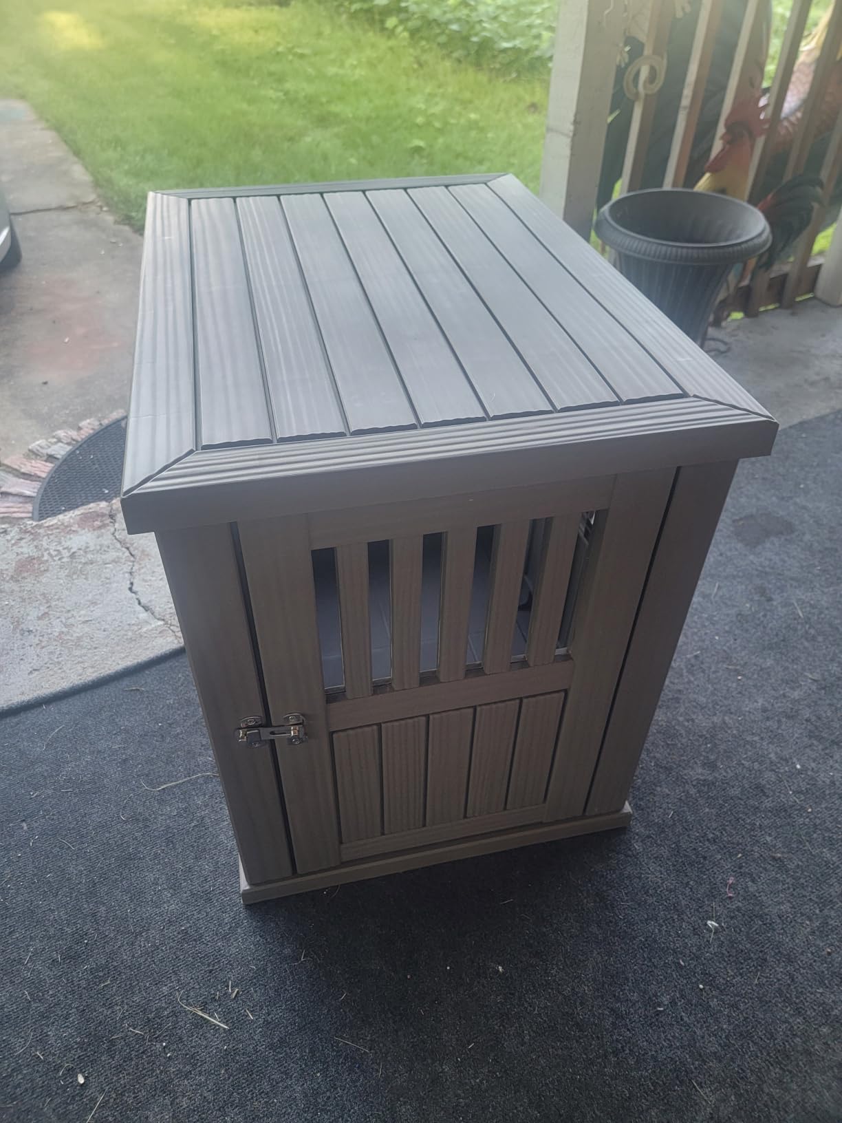 Vixzen Outdoor Duck House, PP Resin Poultry Shelter, Gray | Versatile, Visible Railing with Stainless Steel Lock, Top Storage Space, Ideal for Patios, Farms customer photo 2