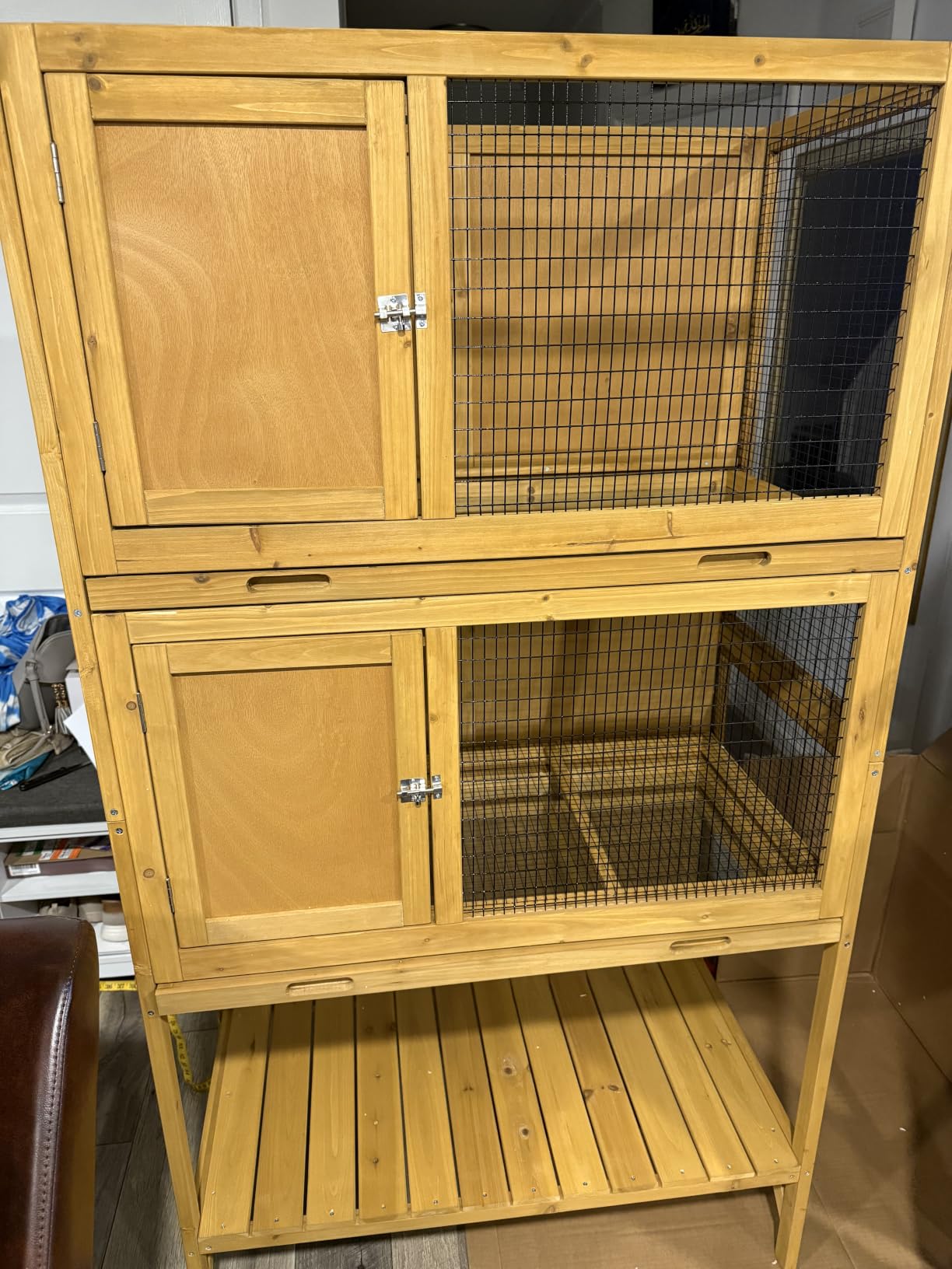 GDLF Wooden Quail Cage Indoor, 2-Tier Quail Coop with Pull-Out Trays customer photo 2