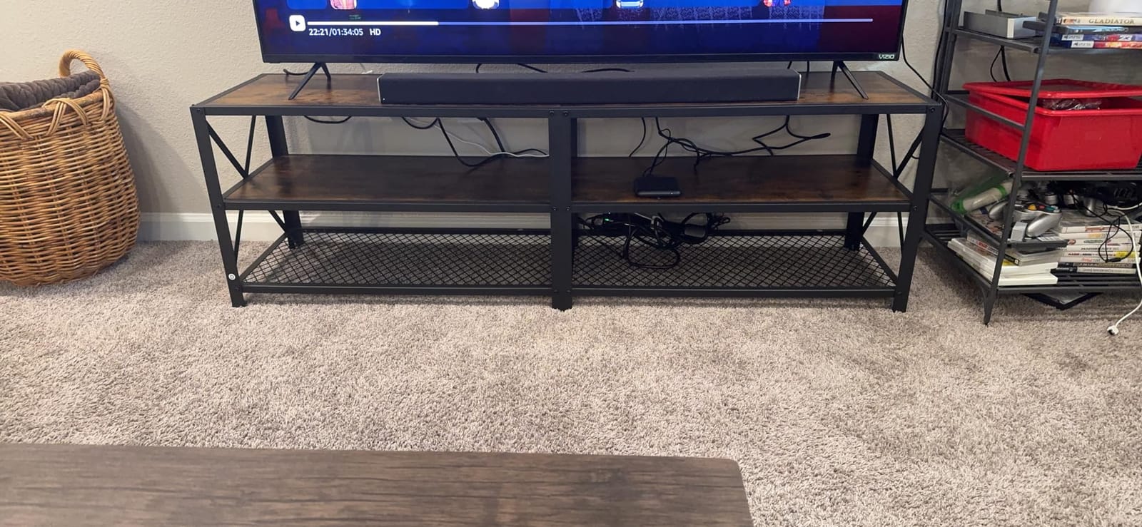 VASAGLE TV Stand for 65-Inch TVs, Mid Century Entertainment Center with Storage, Fluted Sliding Doors, Media Console Table for Living Room, Bedroom, Sand Brown ULTV633K201 customer photo 1