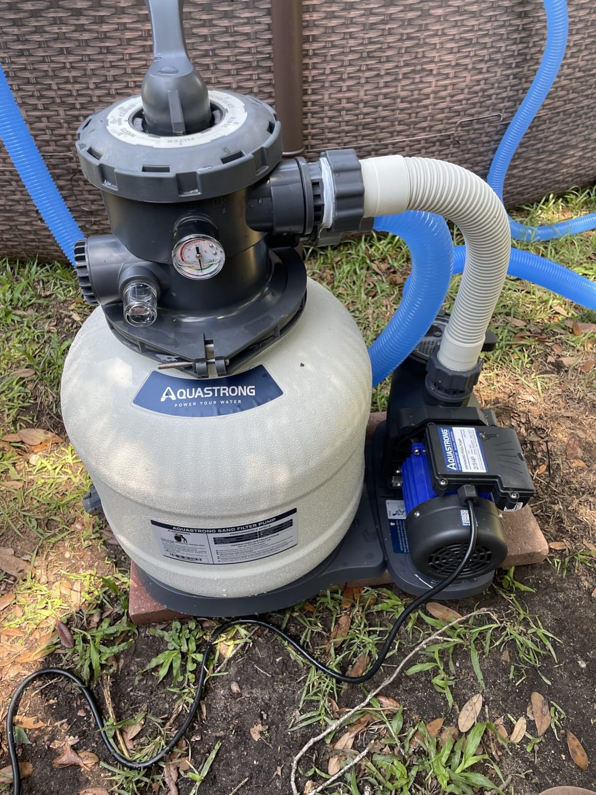 AQUASTRONG 14in Sand Filter Pump for Above Ground Pool with Timer, 2/3 HP Pool Pumps Above Ground 3000 GPH for Pools up to 13000 GAL, Pool Filter with 6-Way Valve, Improved Circulation and Filtration customer photo 2