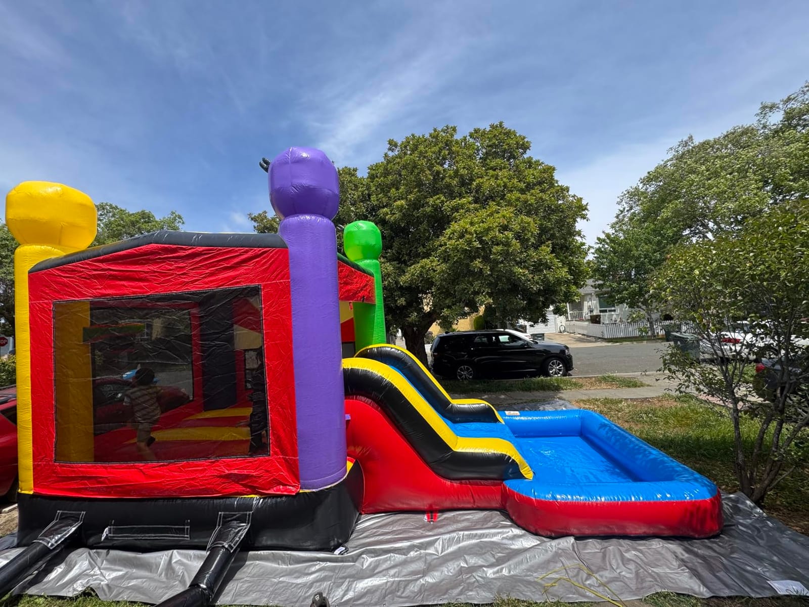 JumpOrange Commercial Grade Bounce House Water Slide with Splash Pool for Kids and Adults (with Blower), Wet Dry Use, Basketball Hoop, Outdoor Indoor, Birthday Party Rental (2 Lane Octopus) customer photo 2
