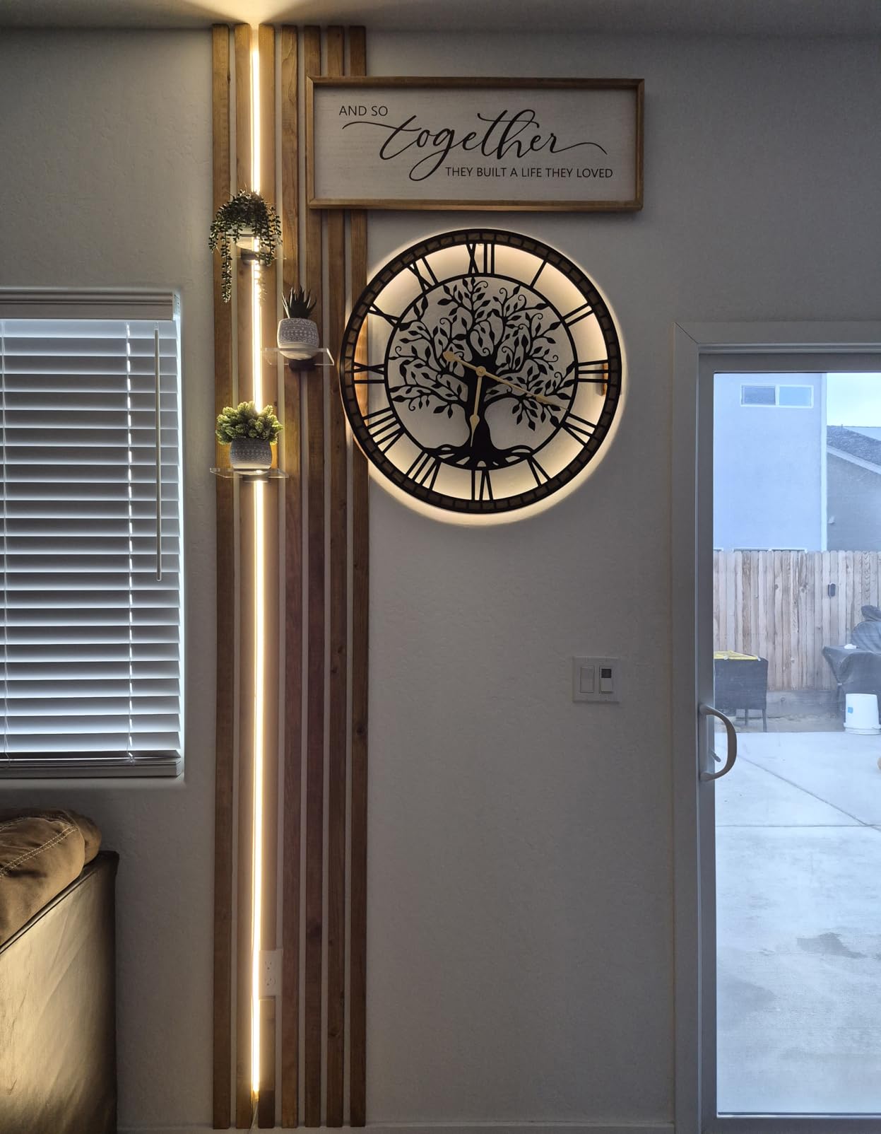 Micasso Large Wall Clocks Decorative: 38 Inch Tree of Life Battery Operated | Modern Farmhouse Metal with Wood Frame - Wall Clocks for Living Room/High-Ceiling/Fireplace Decor - Ideal for Home Renovation customer photo 1