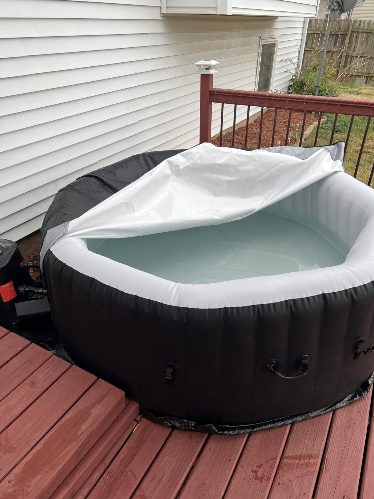 2 Person Inflatable Hot Tub, Portable Outdoor Spa with Air Jets | Hot Tub with Heater Pump, Insulated Cover and Filter System, Leak-Proof PVC Portable Hot Tub for Backyard Patio Relaxation customer photo 1