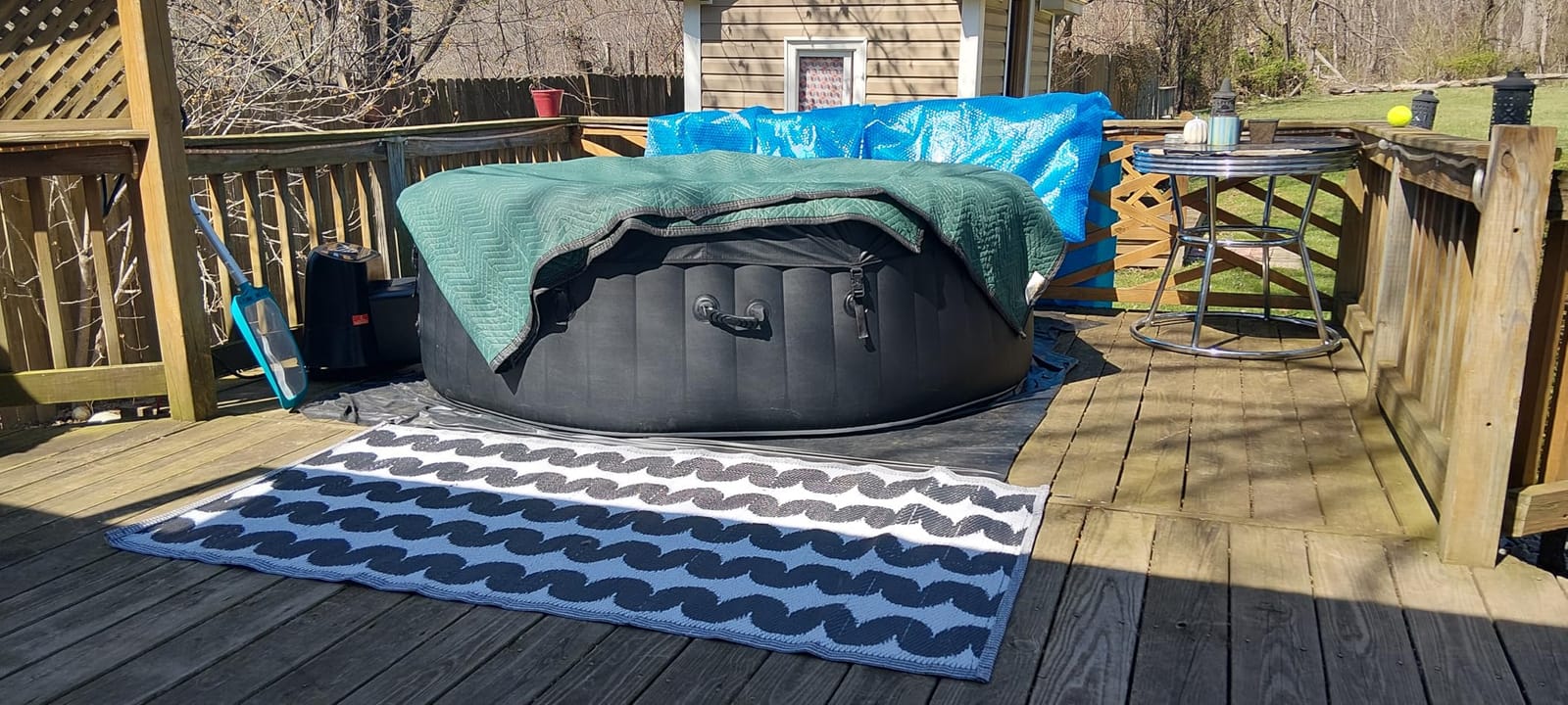 2 Person Inflatable Hot Tub, Portable Outdoor Spa with Air Jets | Hot Tub with Heater Pump, Insulated Cover and Filter System, Leak-Proof PVC Portable Hot Tub for Backyard Patio Relaxation customer photo 2