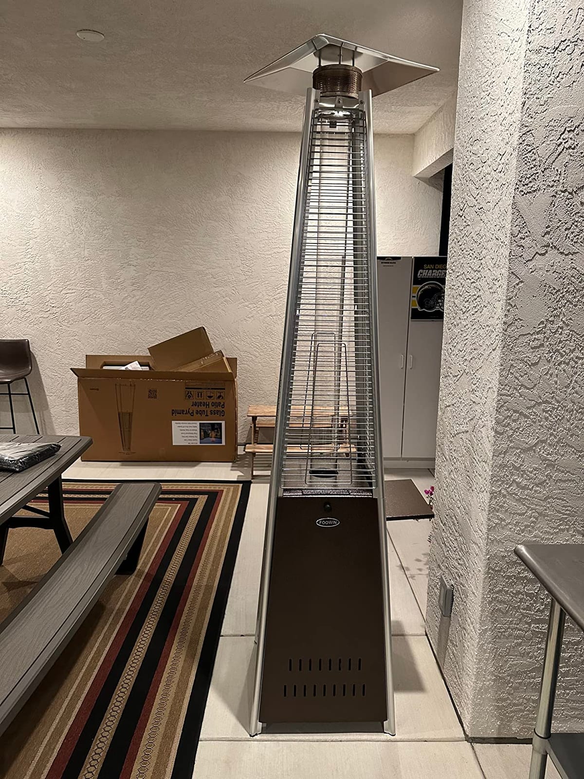 NAVINE 48,000 BTU Pyramid Patio Heater with Wheels, Cover, Dark Black customer photo 1
