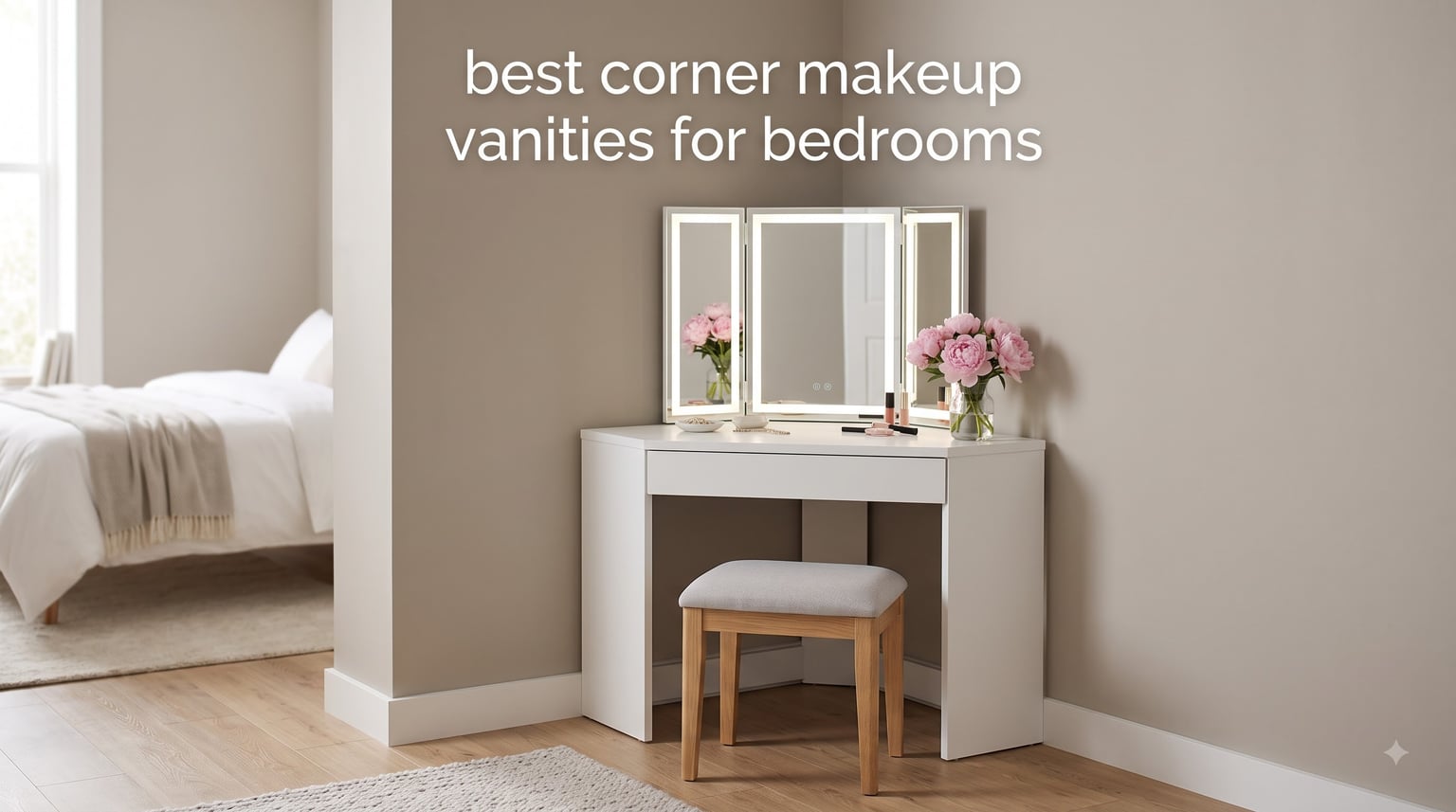 best corner makeup vanities for bedrooms