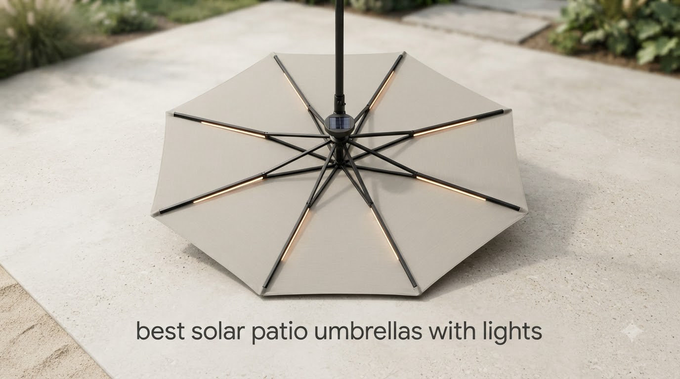 best solar patio umbrellas with lights