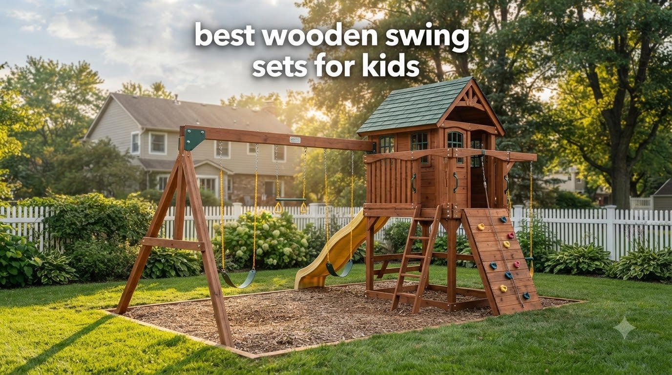 best wooden swing sets for kids