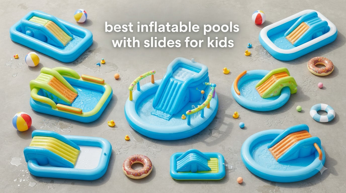 best inflatable pools with slides for kids