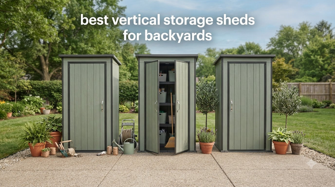 best vertical storage sheds for backyards